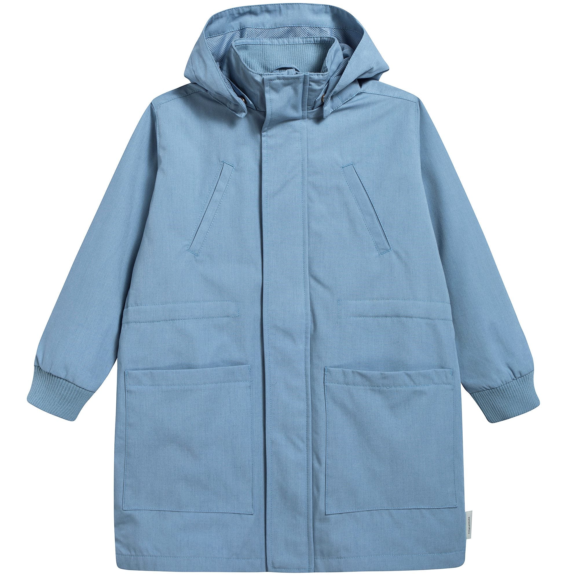 Girls Light Cerulean Blue Solid Jacket