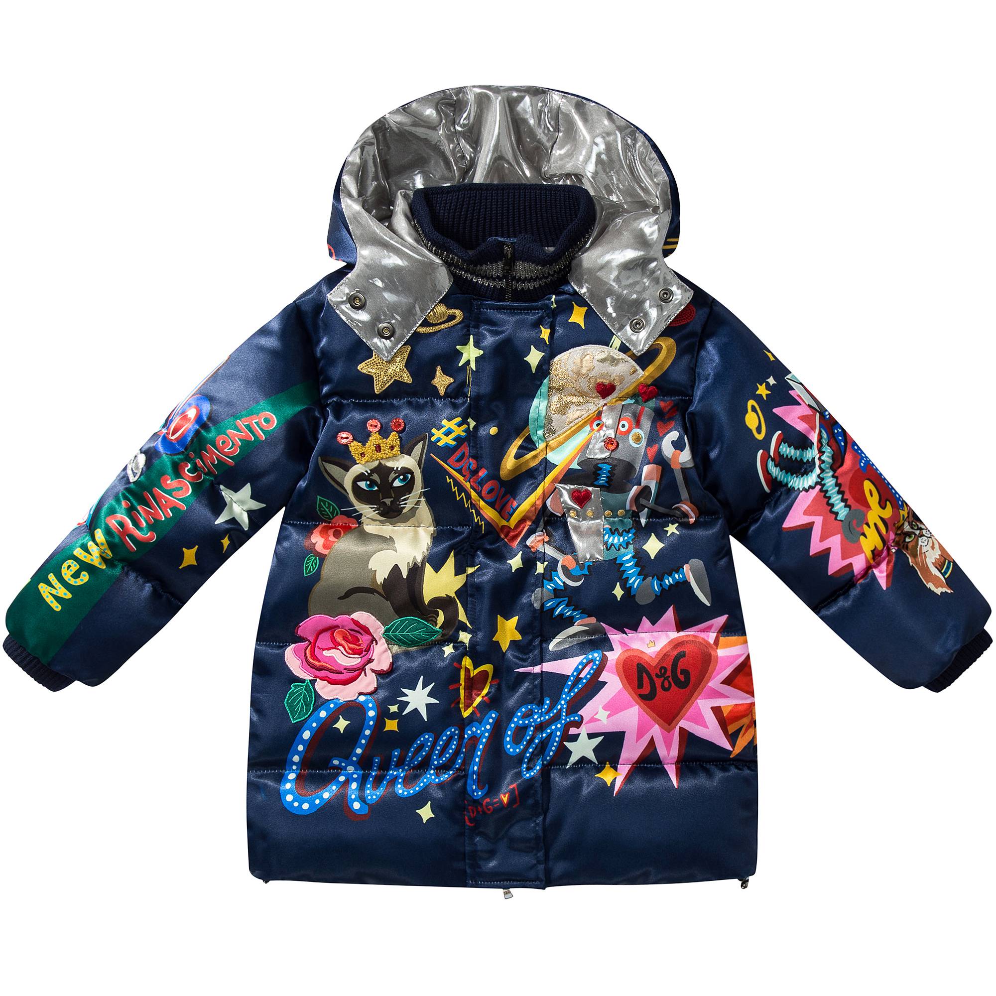 Baby Girls Mirror Blue Polyester Coat