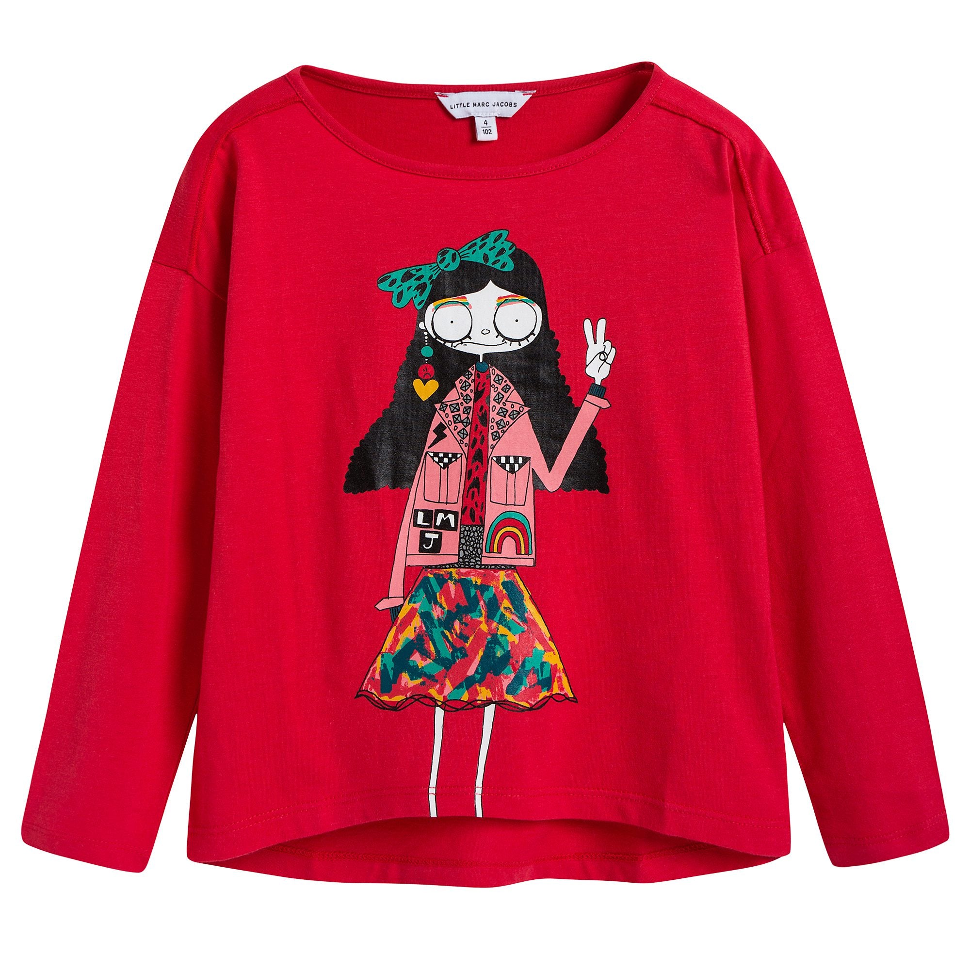 Girls Red 'Miss Marc' T-shirt