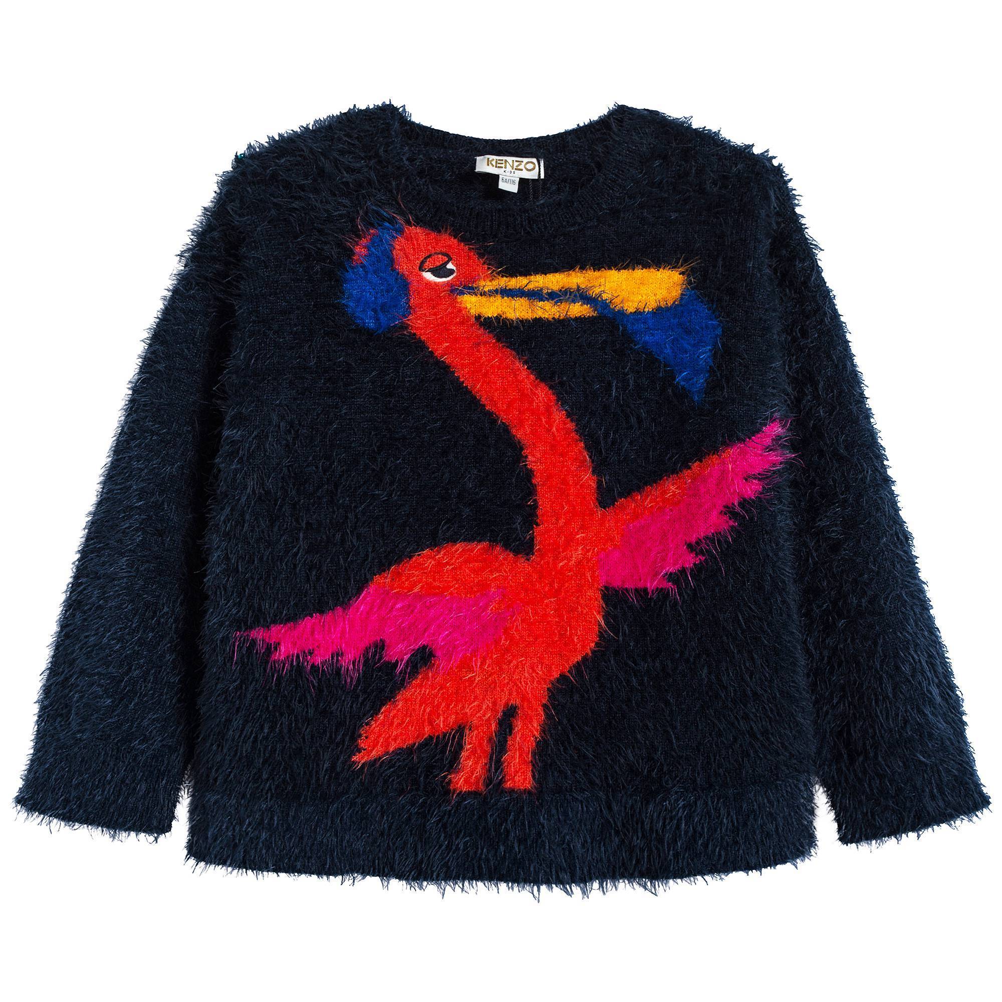 Girls Navy Printed Sweatshirt