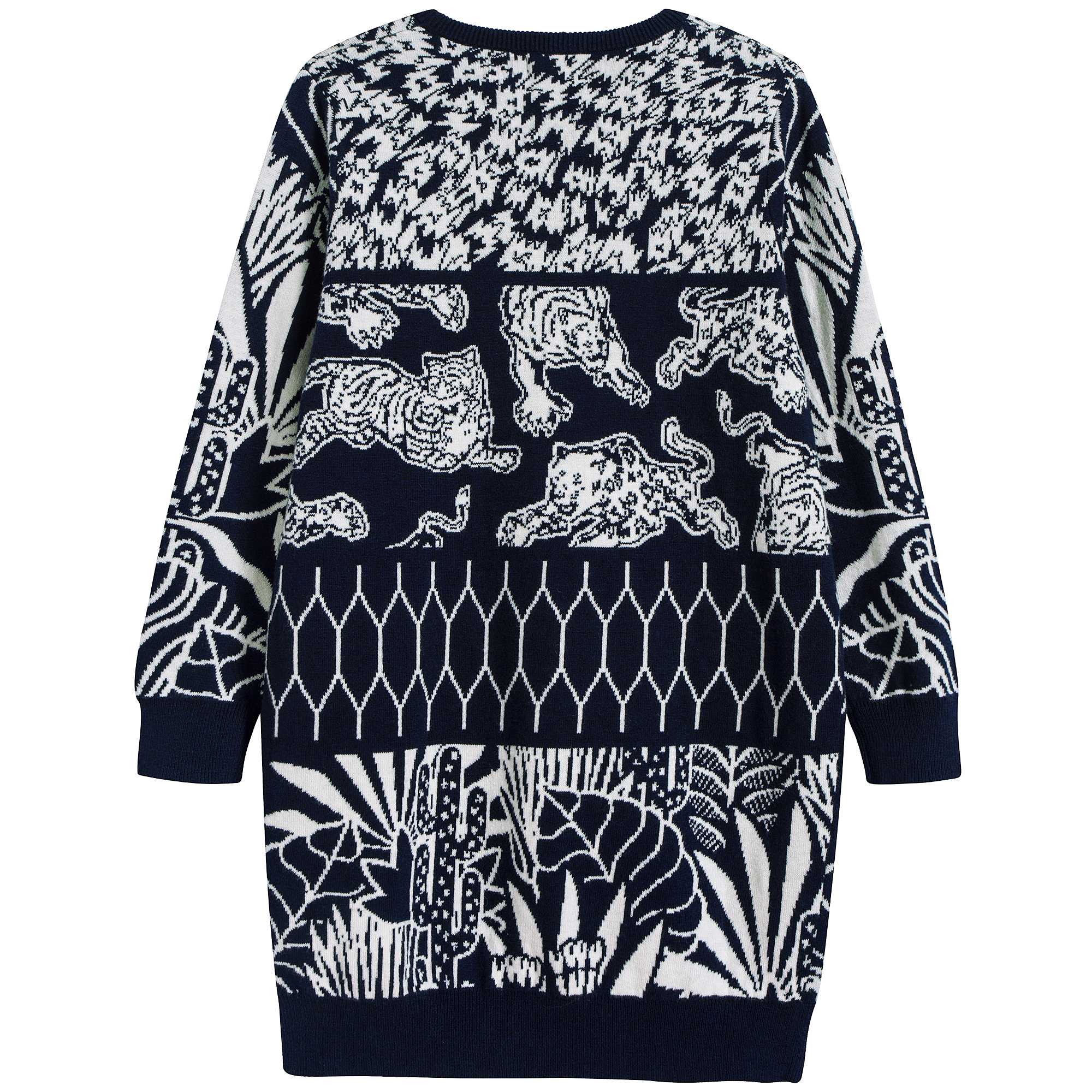 Girls Black Printed Cotton Dress