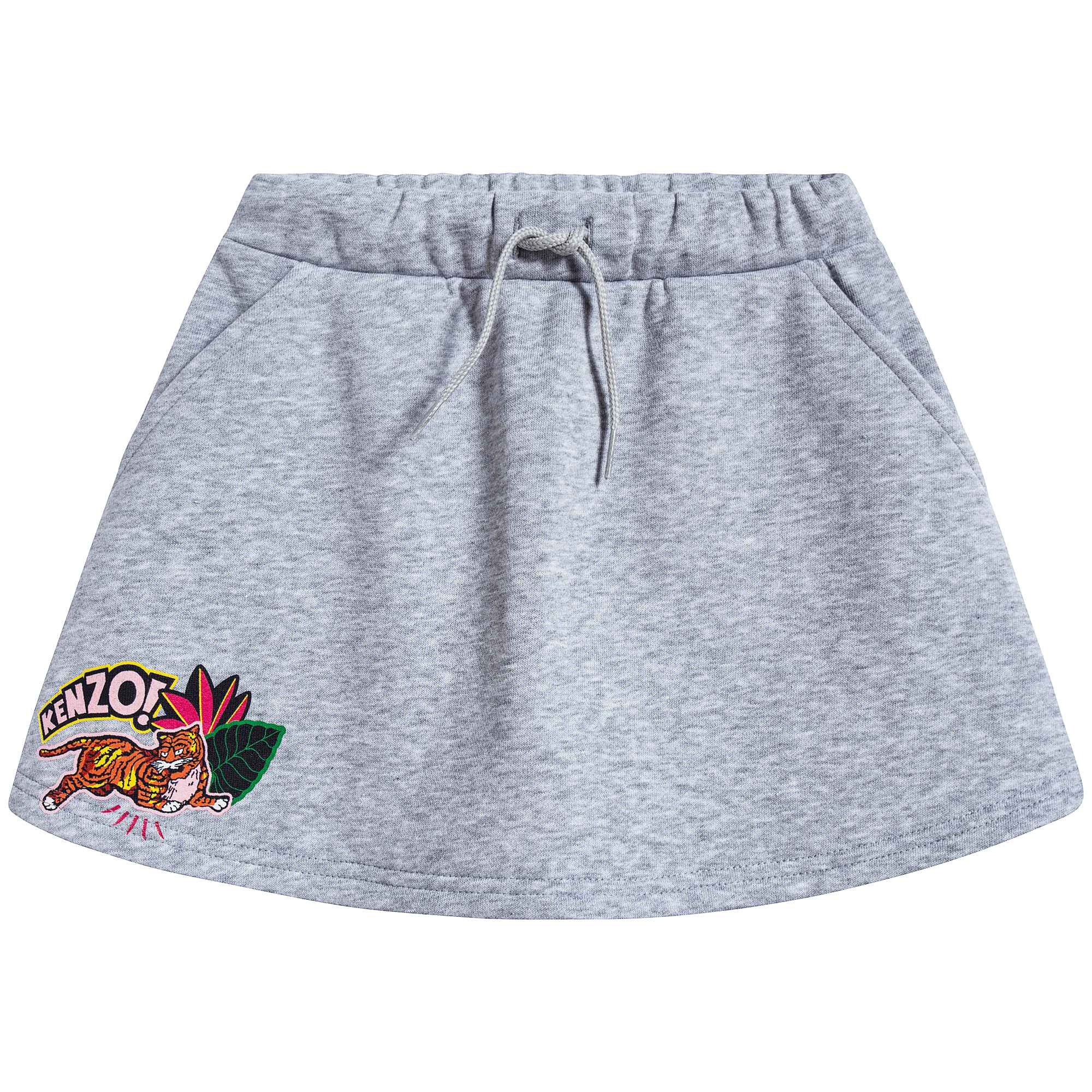 Girls Marl Grey Cotton Skirt