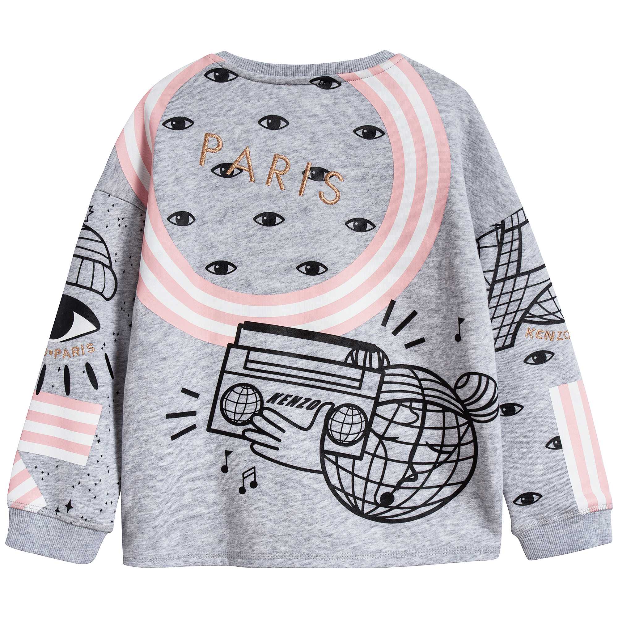 Girls Light Marl Grey Cotton Sweatshirt