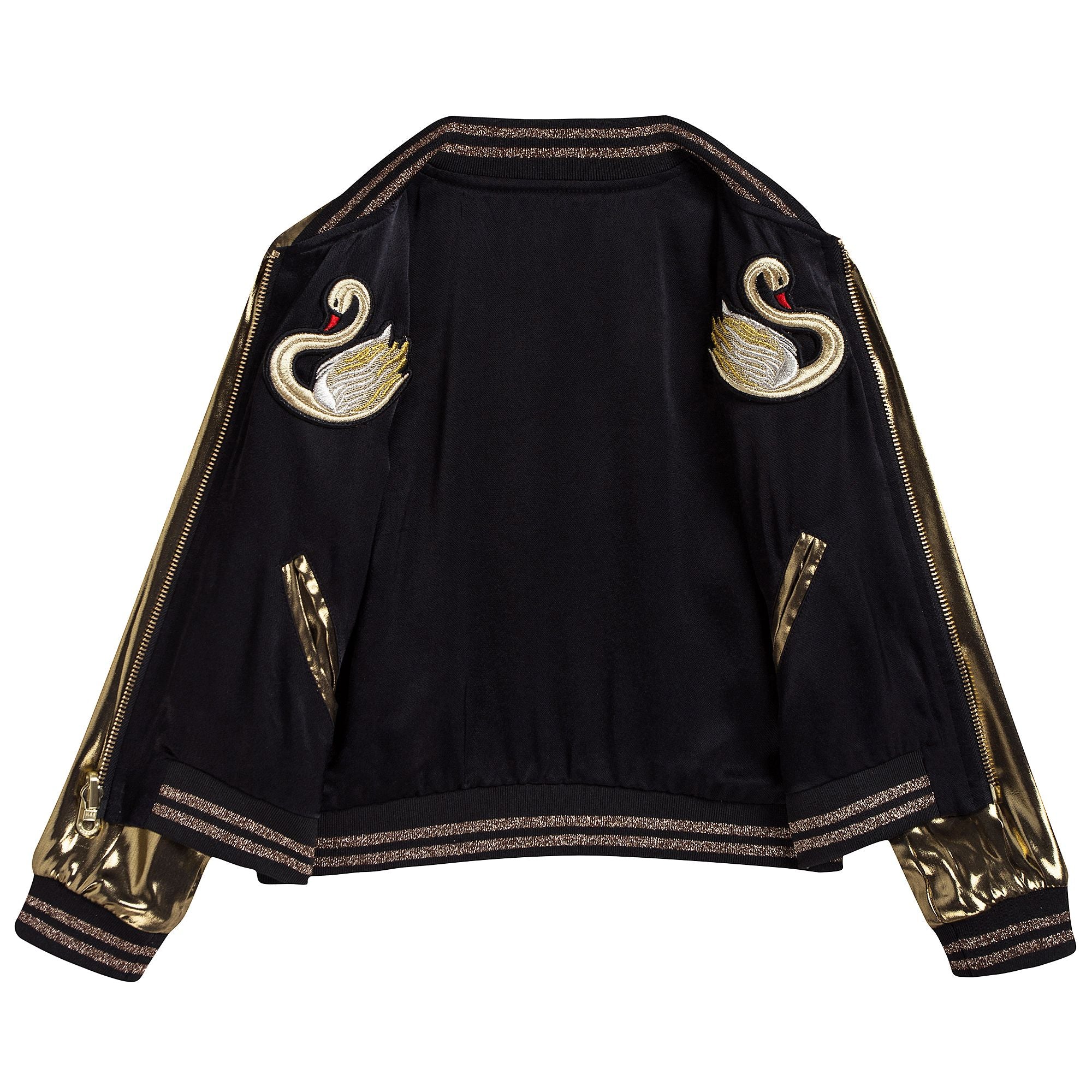 Girls Black & Gold Reversible Jacket