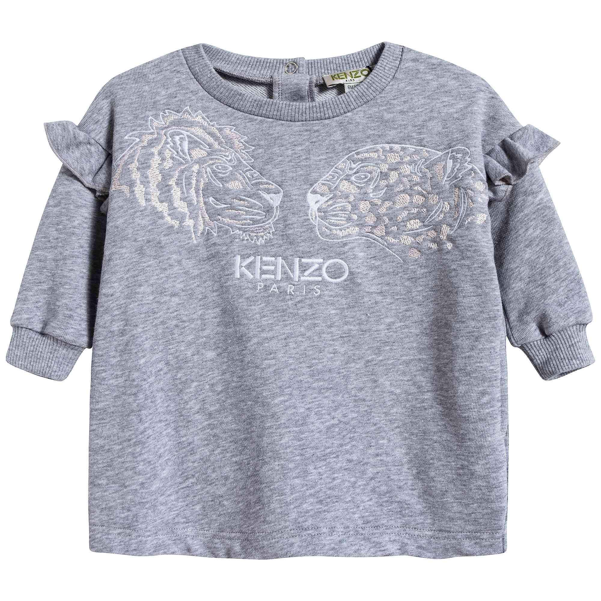 Baby Girls Marl Grey Cotton Dress