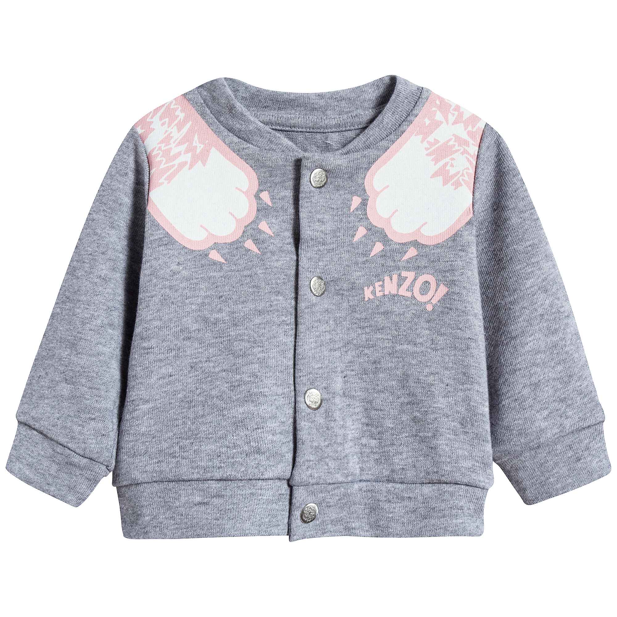 Baby Girls Marl Grey Cotton Cardigan