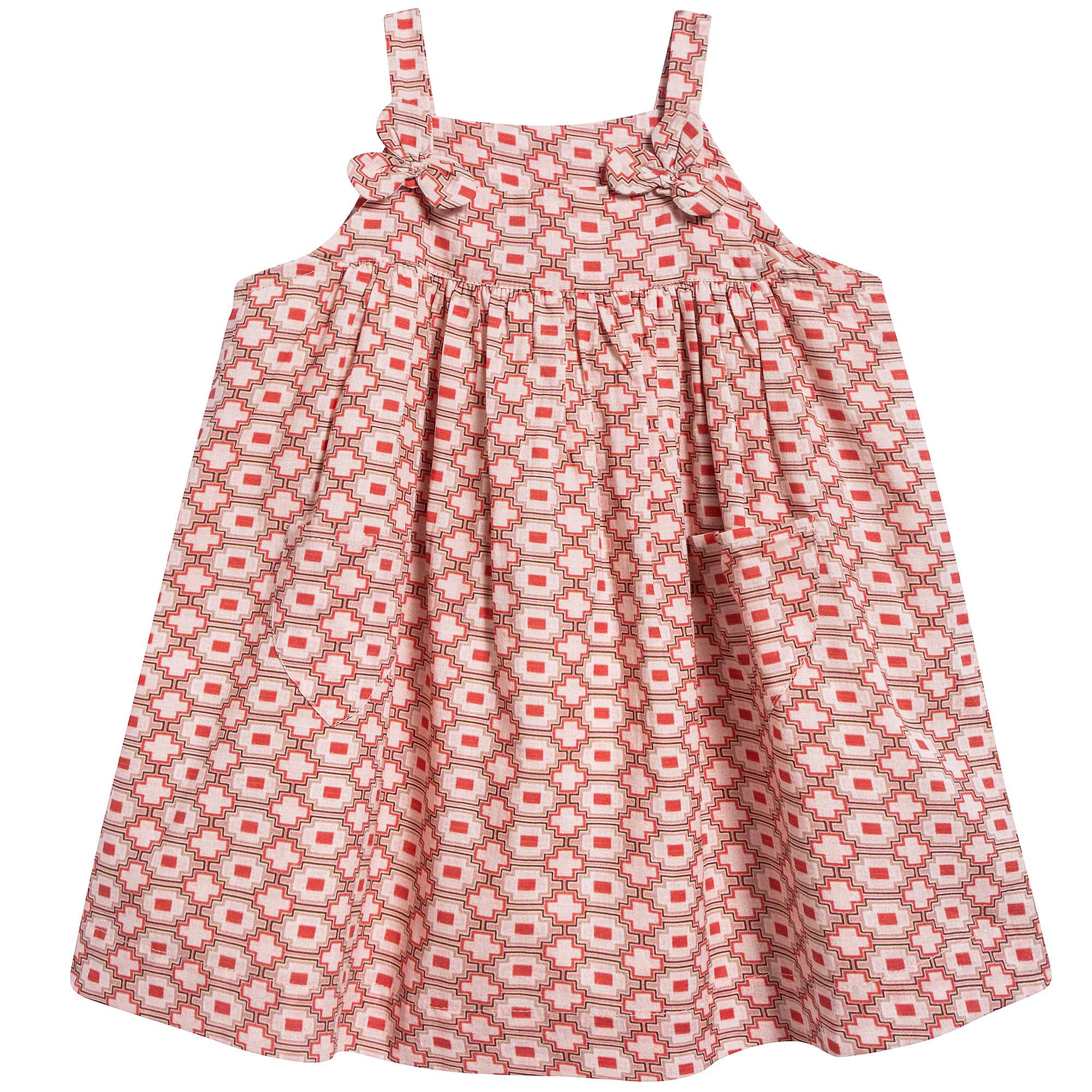 Baby Girls Kaleido Red Woven Dress