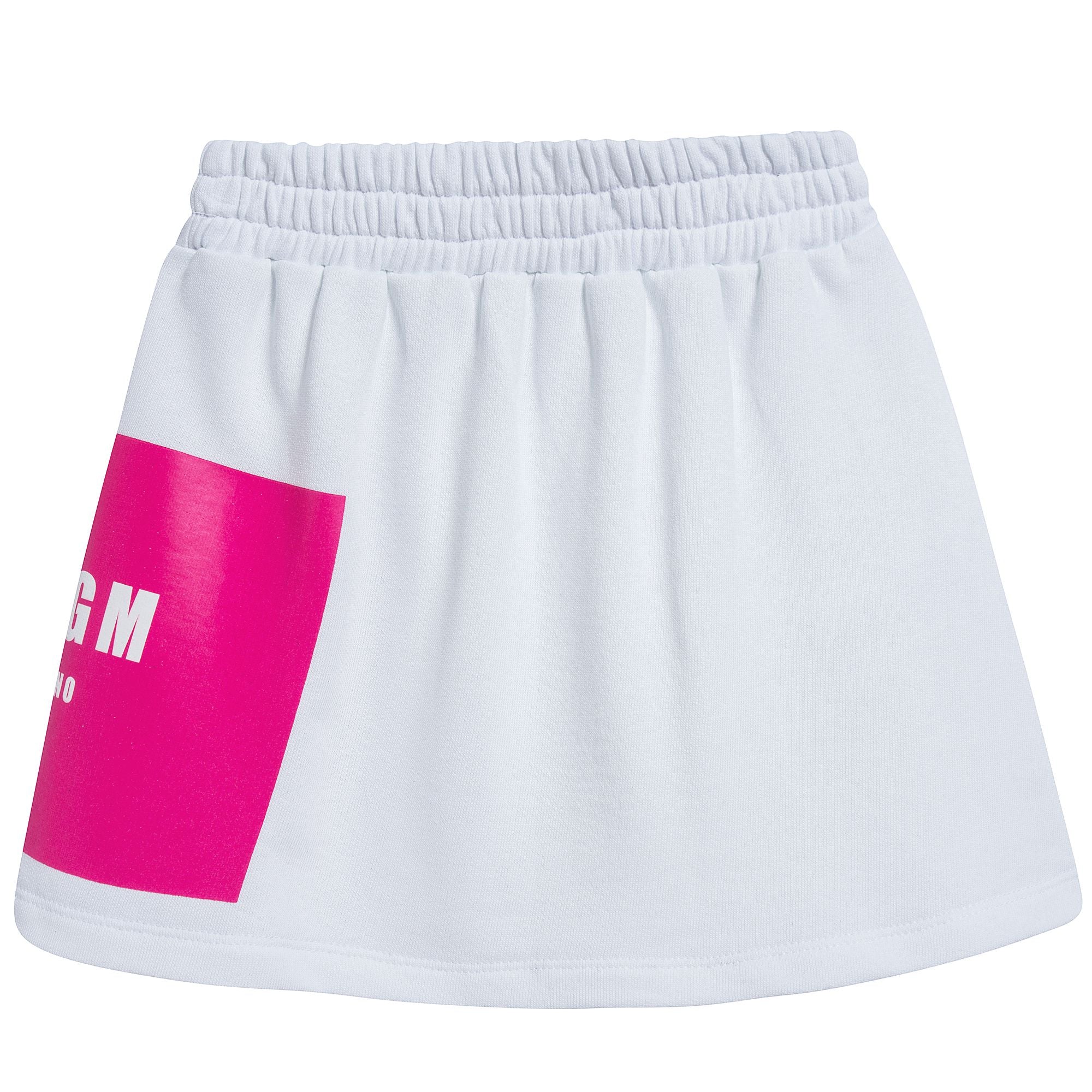 Girls White Logo Cotton Fleece Skirt
