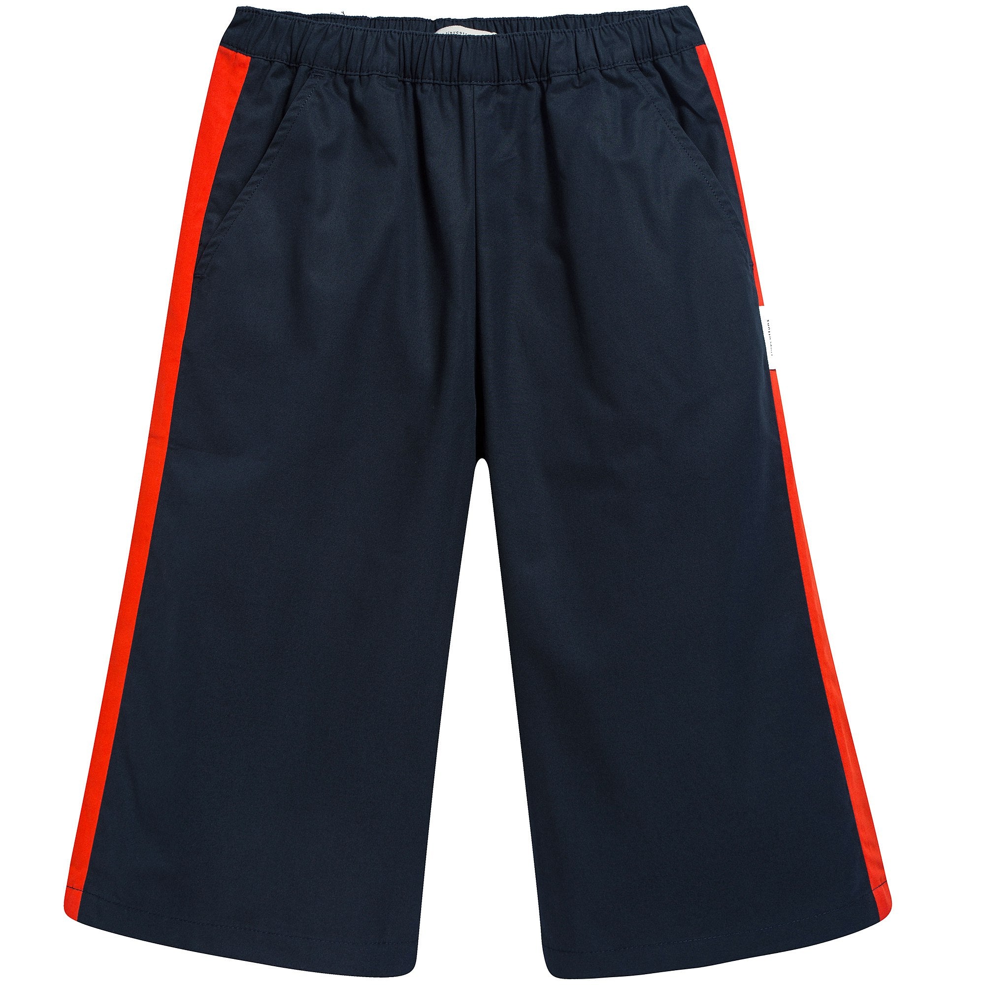 Girls Navy & Carmine Cotton Cool Pant