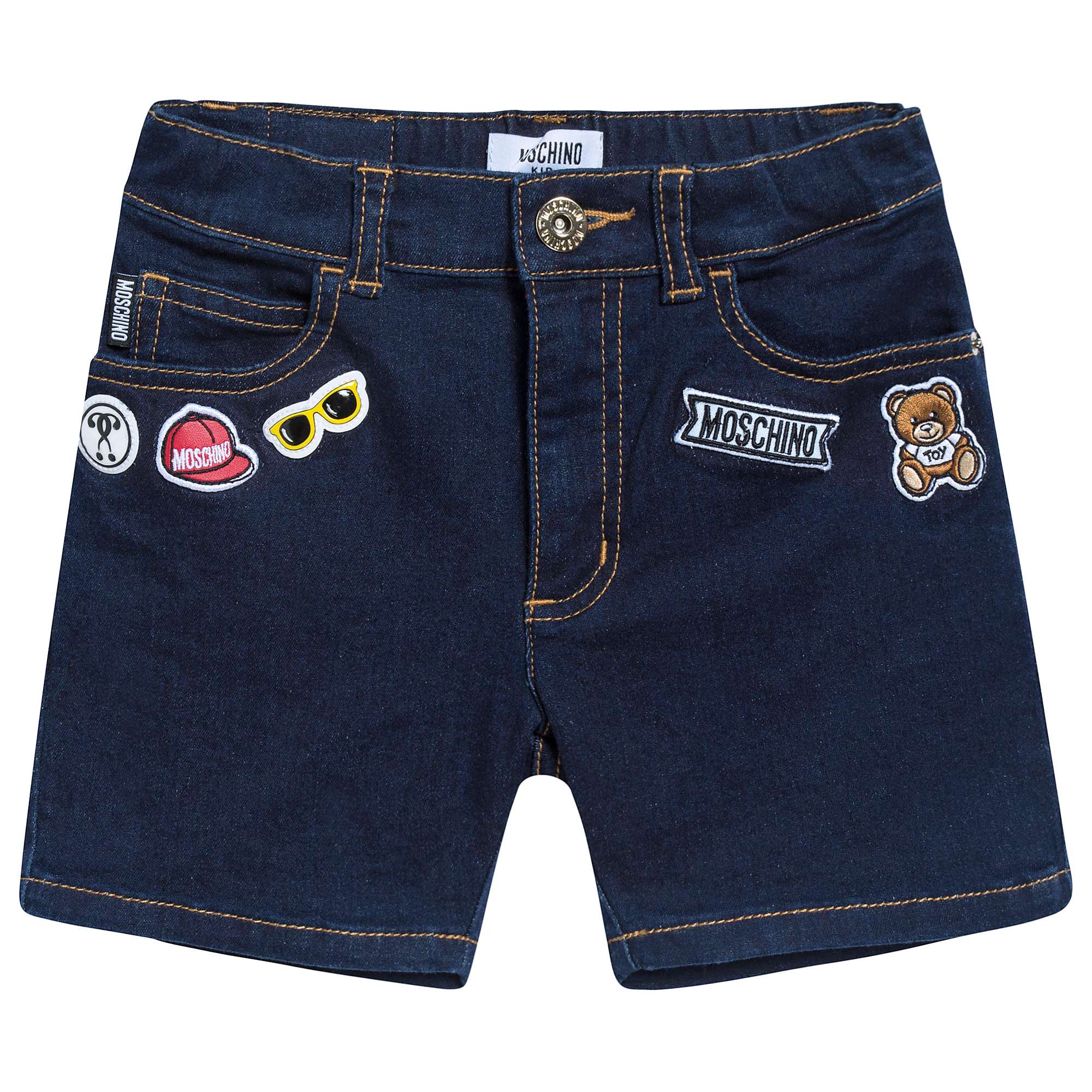 Girls & Boys Dark Blue Cotton Shorts