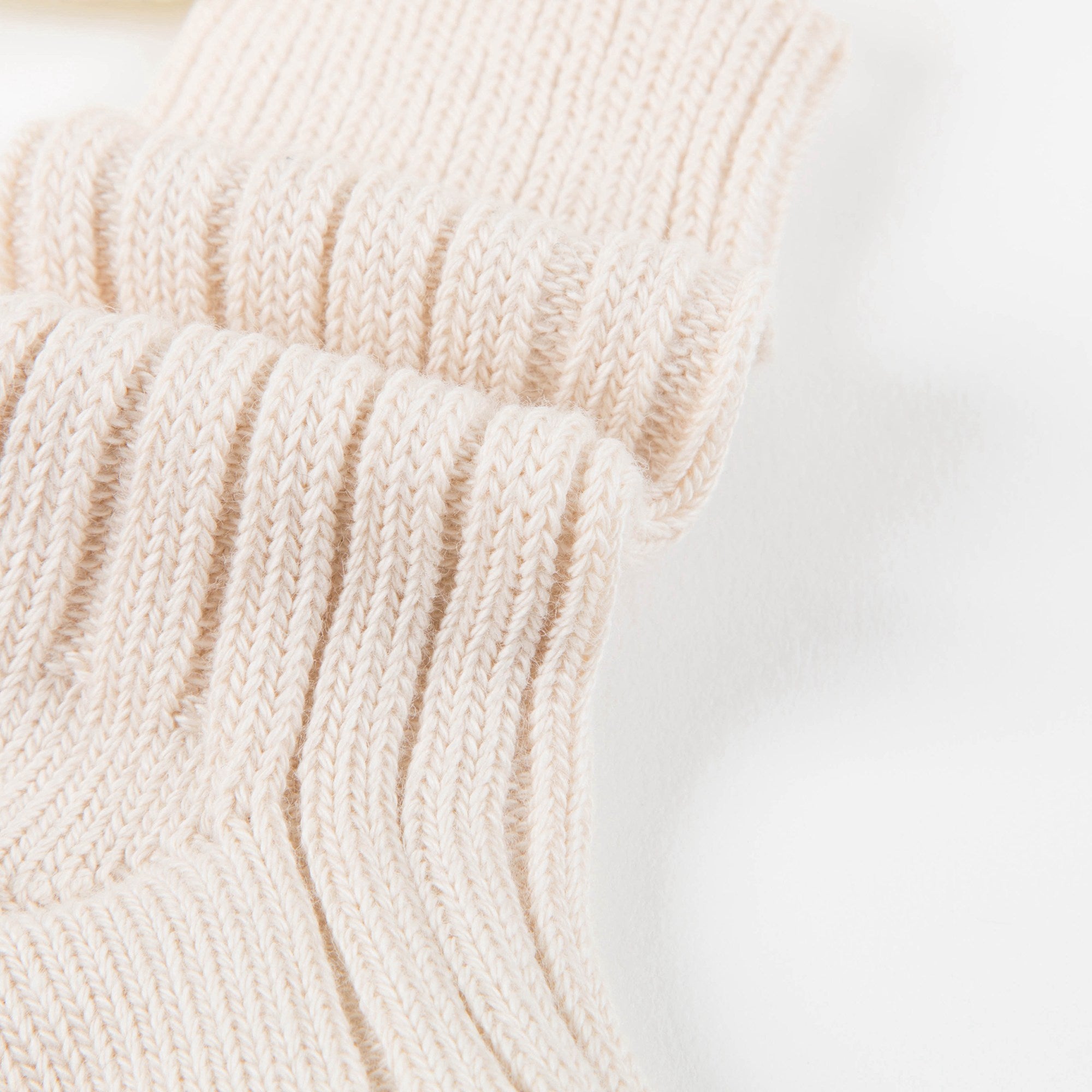 Baby Ecru Cotton Knitwear Socks