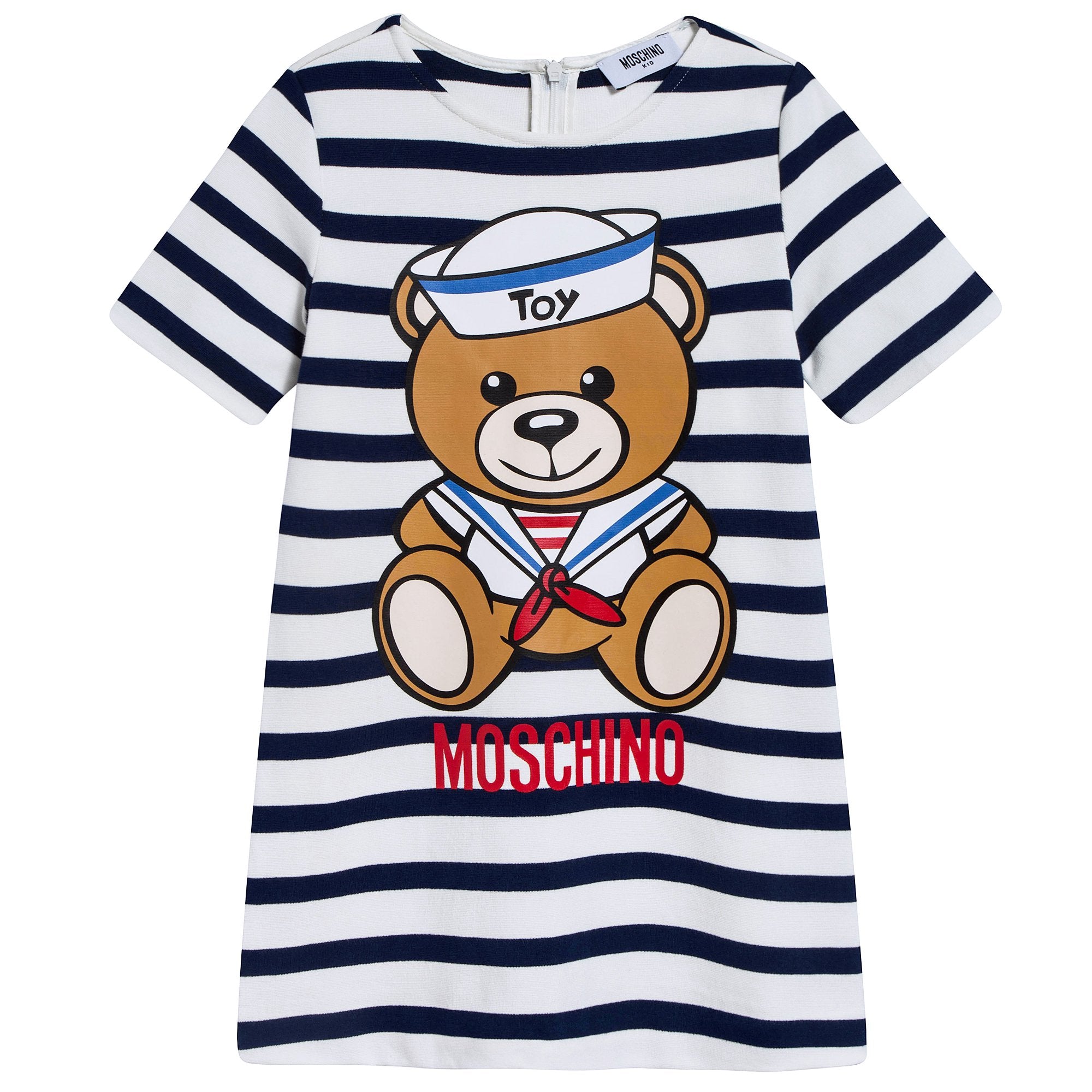 Girls Navy & Cloud Stripes Dress