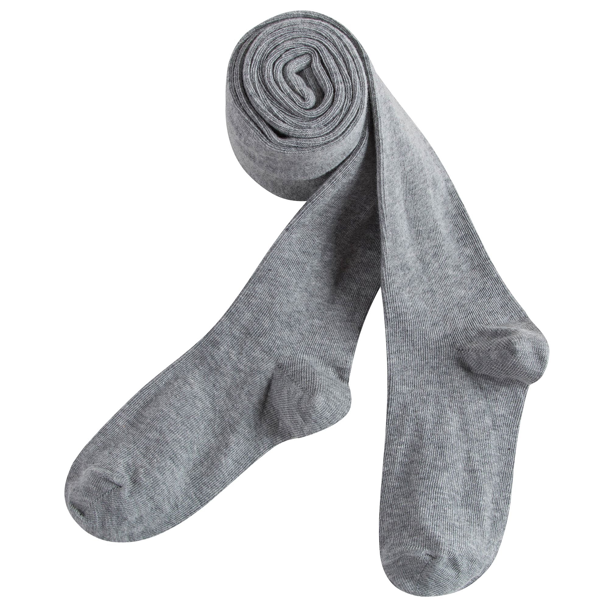 Girls Chine Grey Cotton Tights