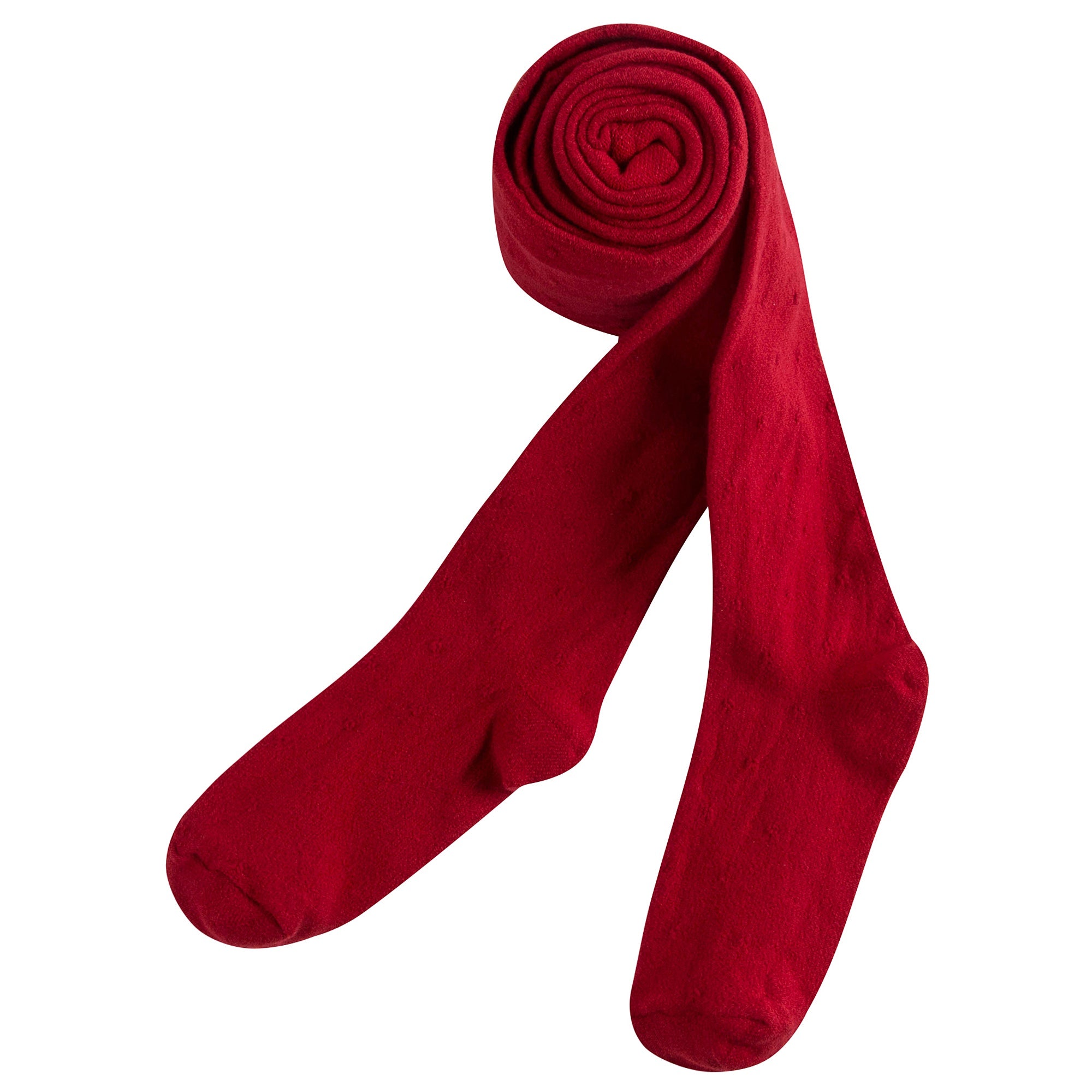 Girls Dark Red Cotton Tights