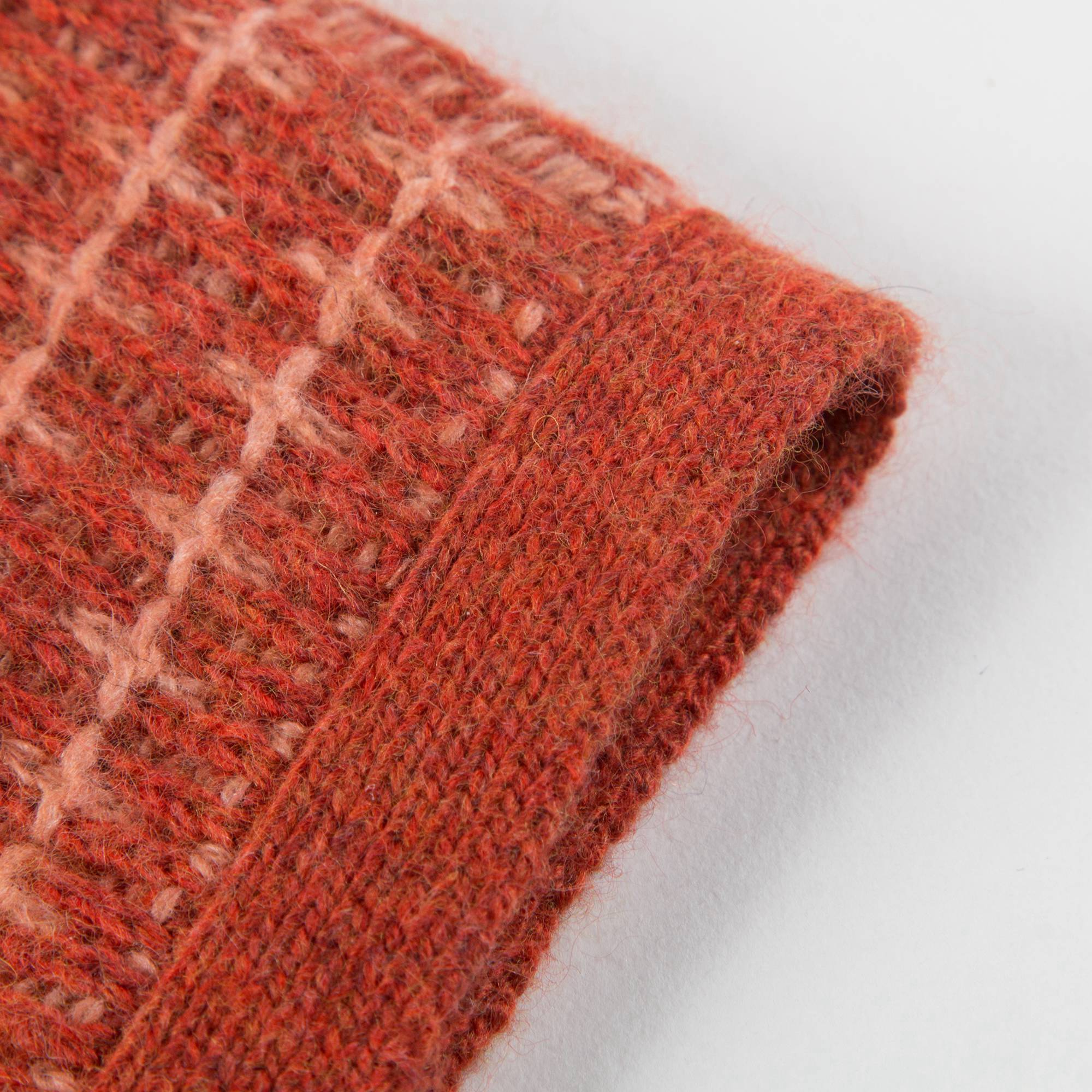 Baby Girls Red & Orange Knitted Hat