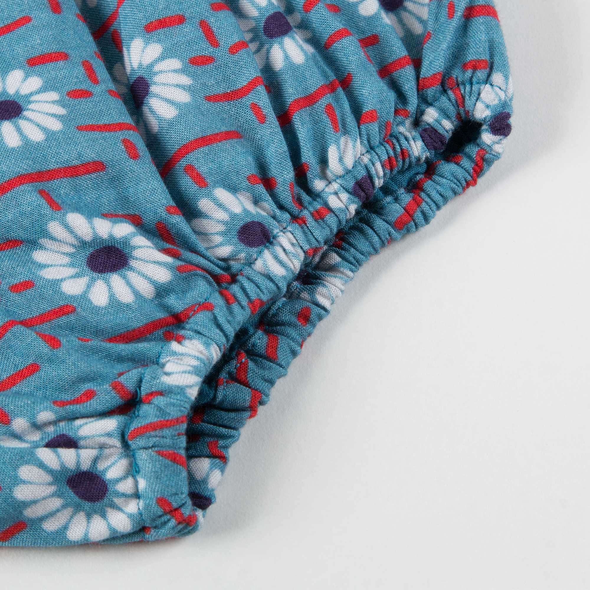 Baby Girls Blue Daisy Printed Shorts