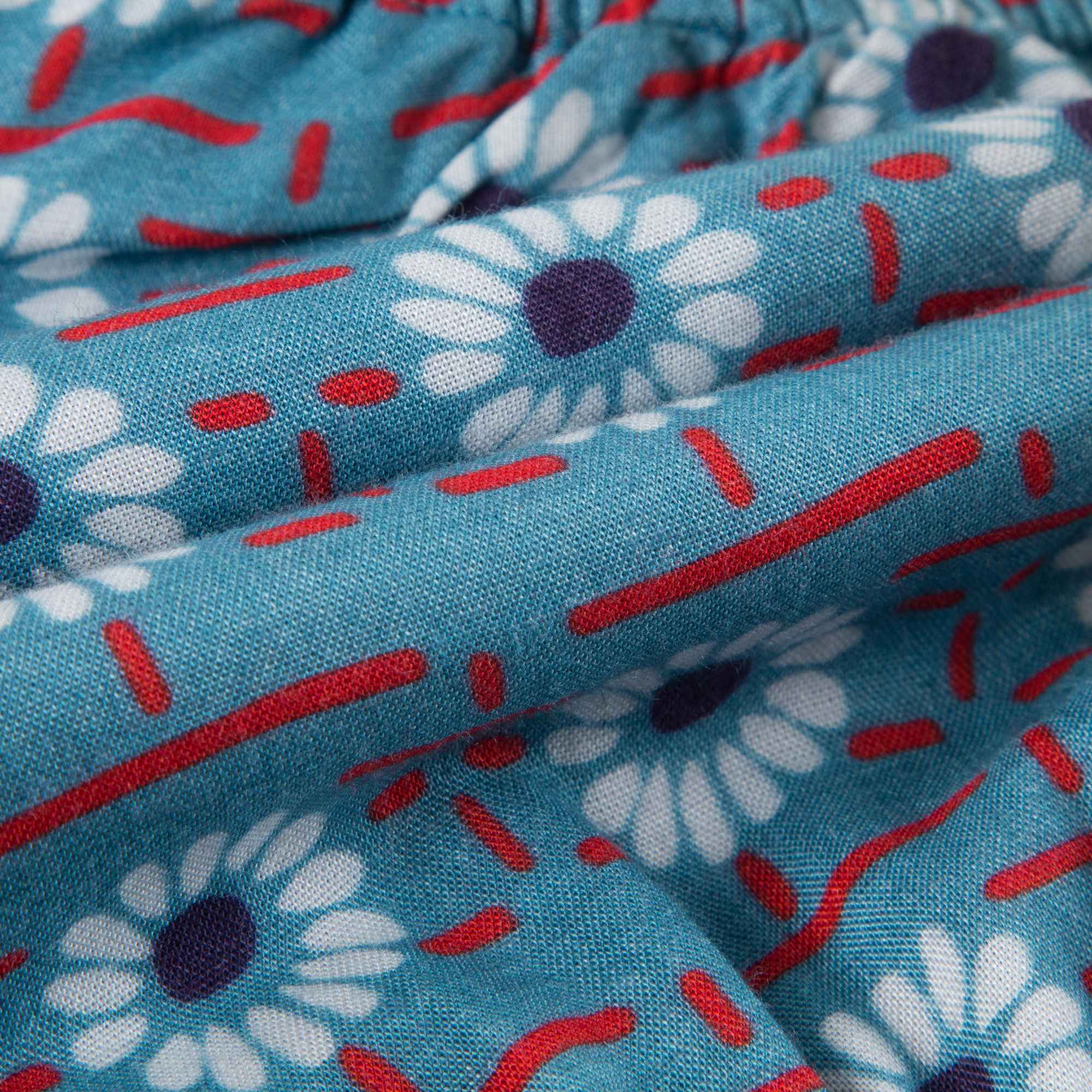 Baby Girls Blue Daisy Printed Shorts