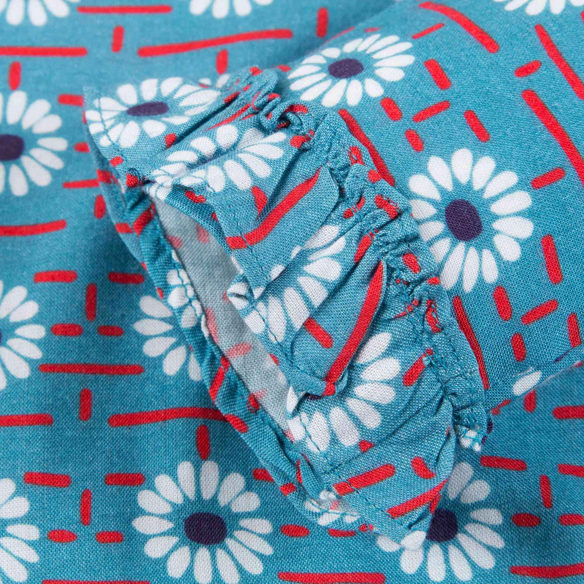 Girls Blue Daisy Printed Dress