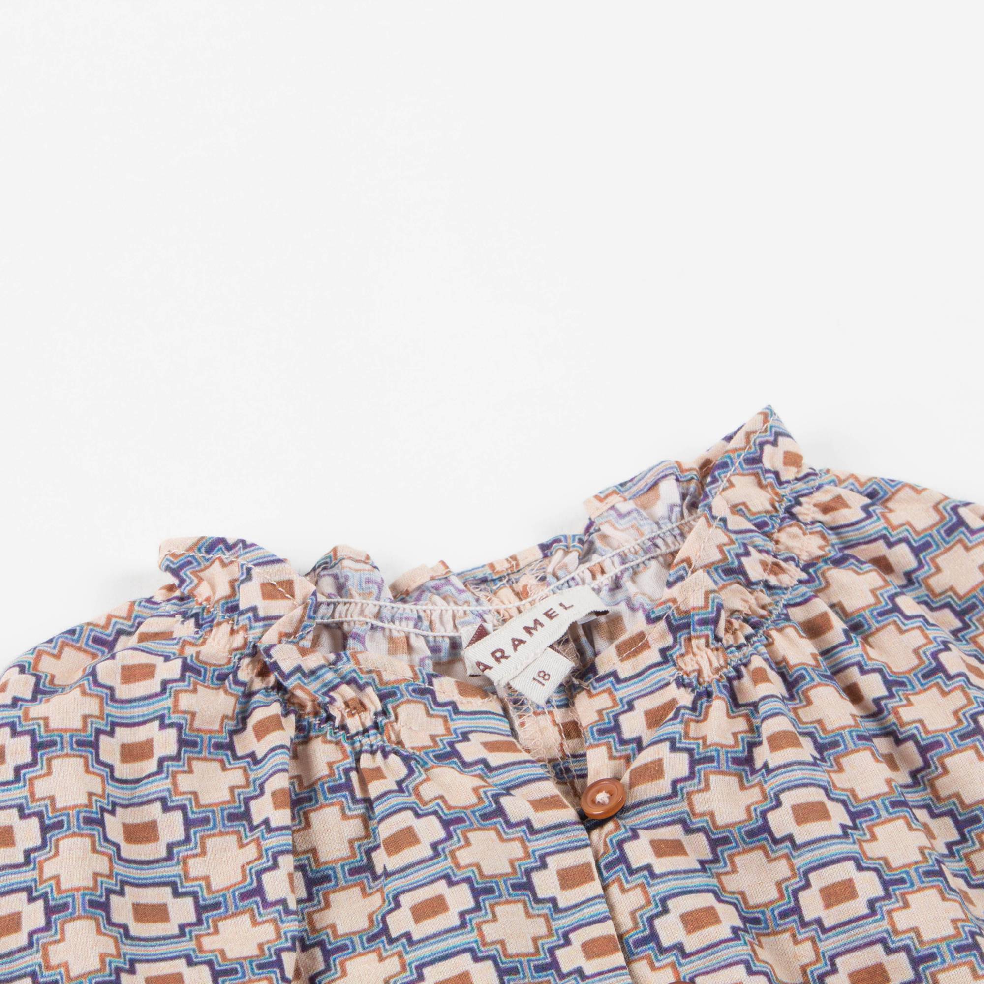 Baby Kaleido Blue Cotton Woven Dress