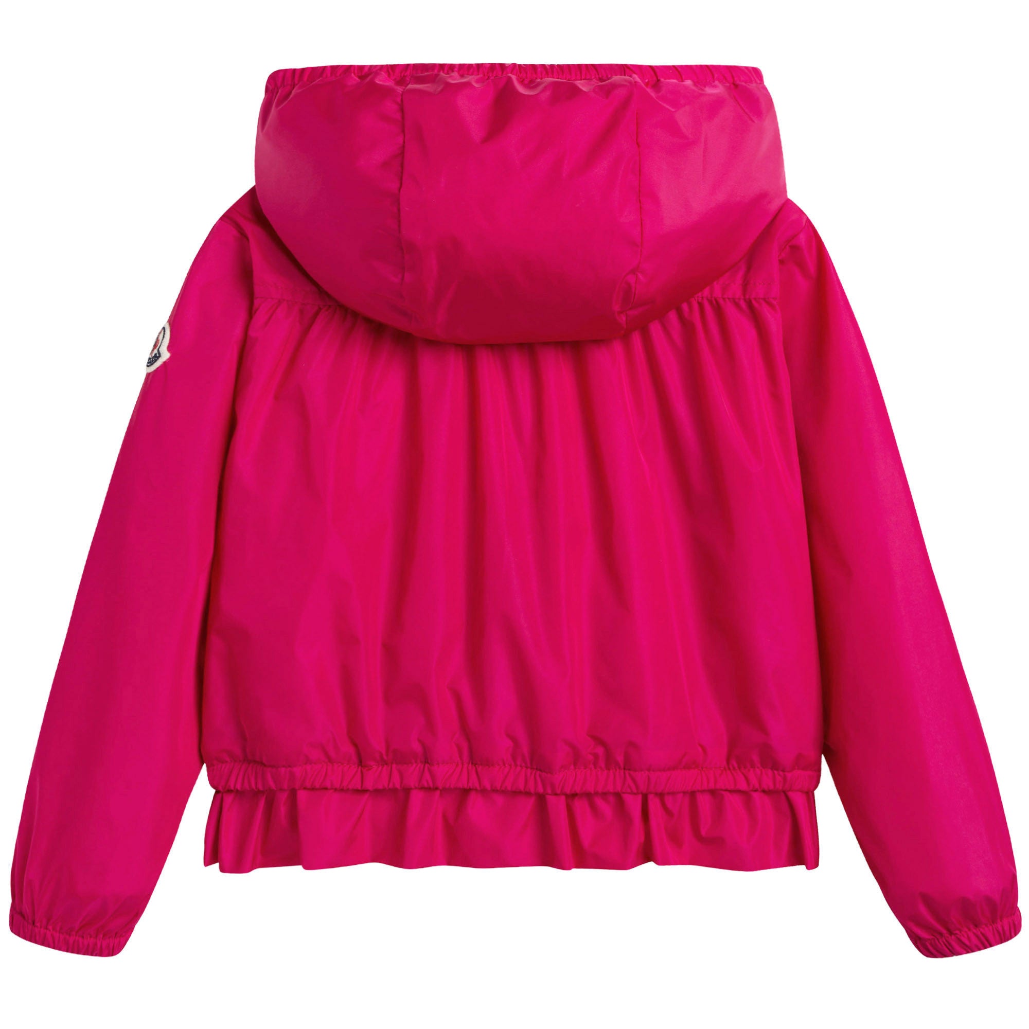Baby Girls Dark Pink Windbreaker Jacket With Flounces