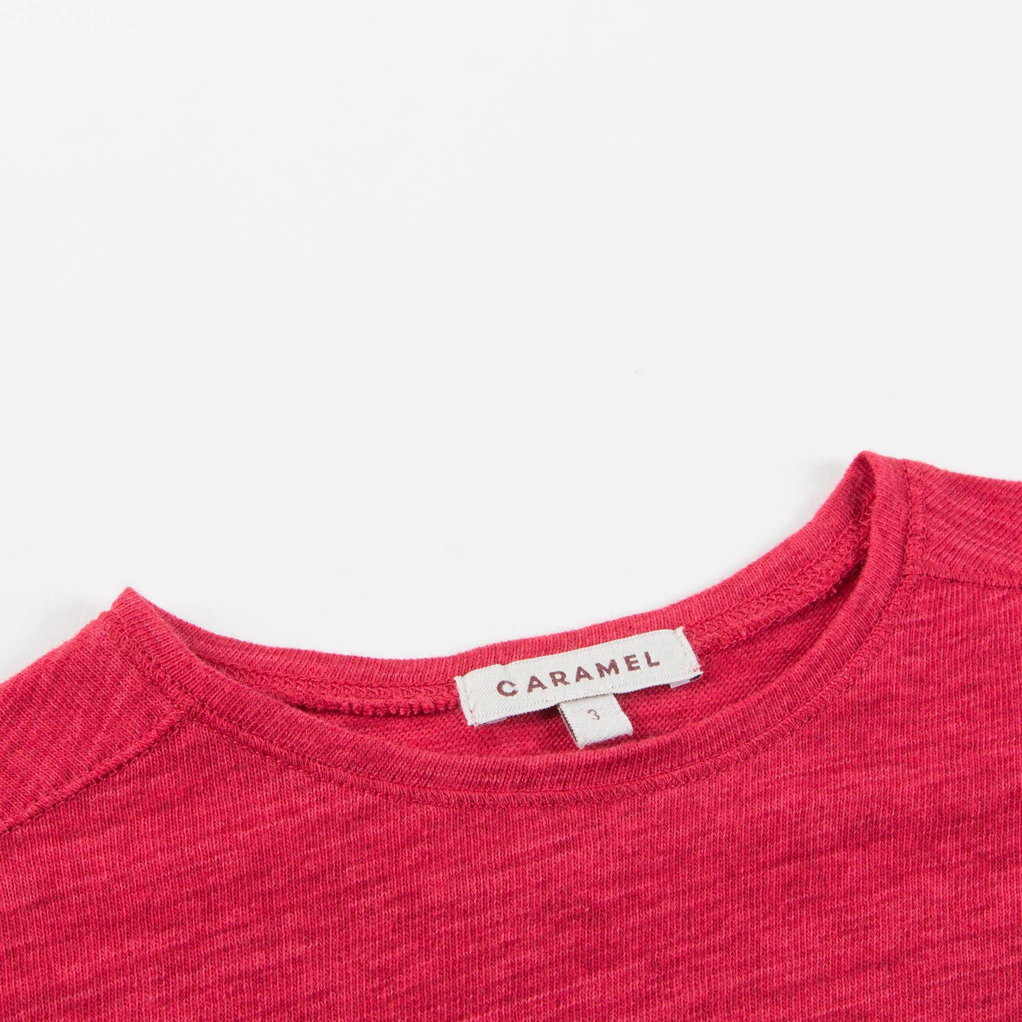 Girls Red Cotton Jersey Top