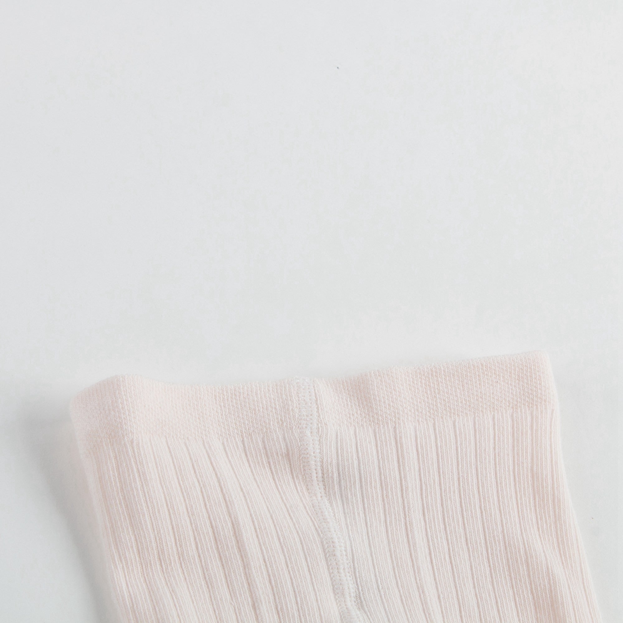 Girls Pale Pink Ribbed Logo Tights