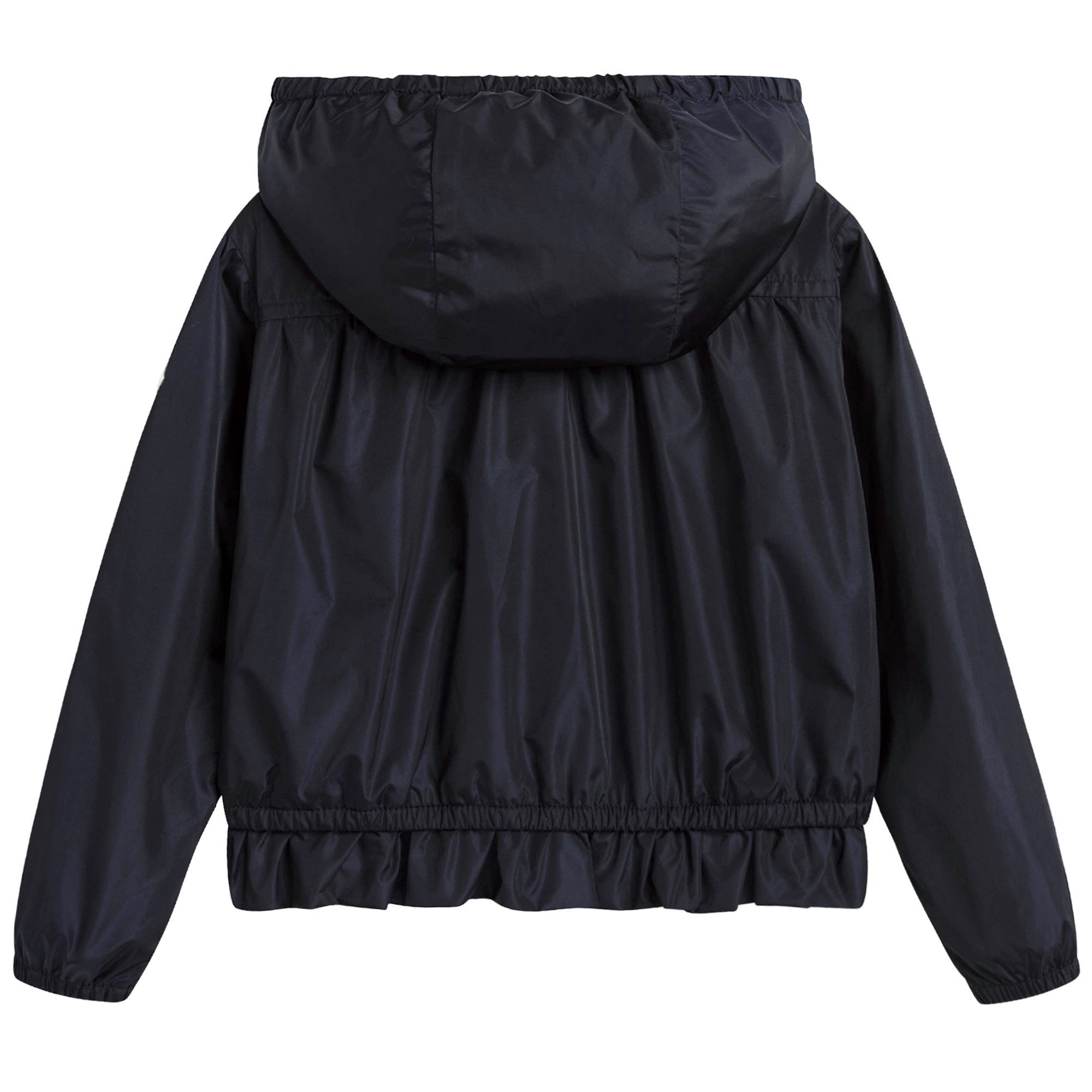 Baby Girls Dark Blue Windbreaker Jacket With Flounces