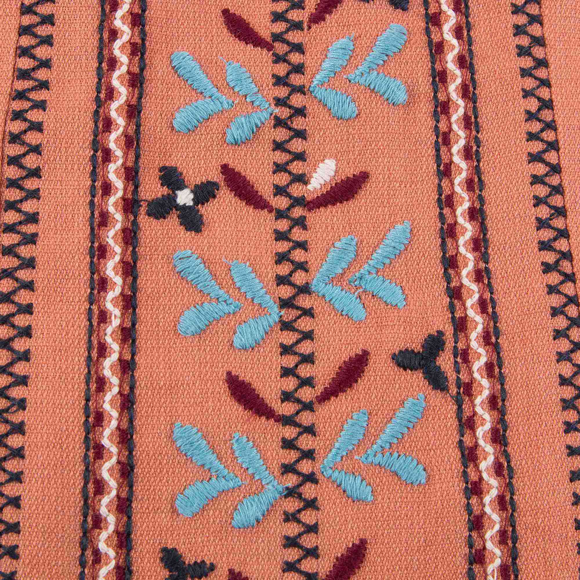 Girls Orange Embroidered Dress