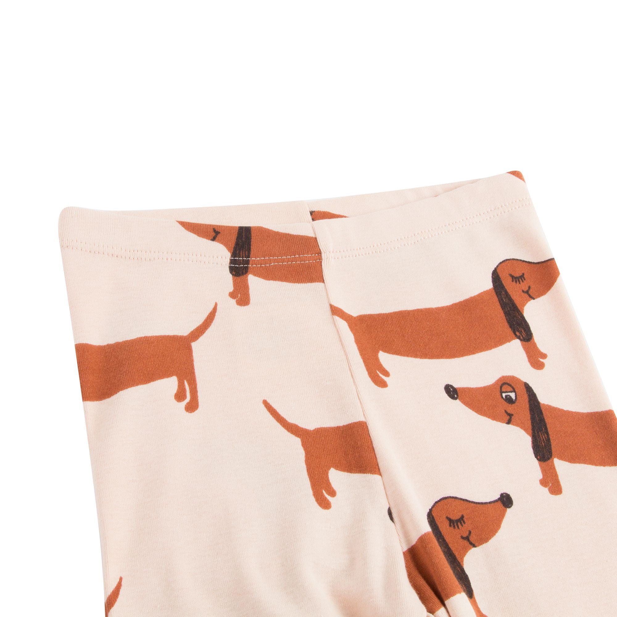 Girls Beige Organic Cotton "Dog" Trousers