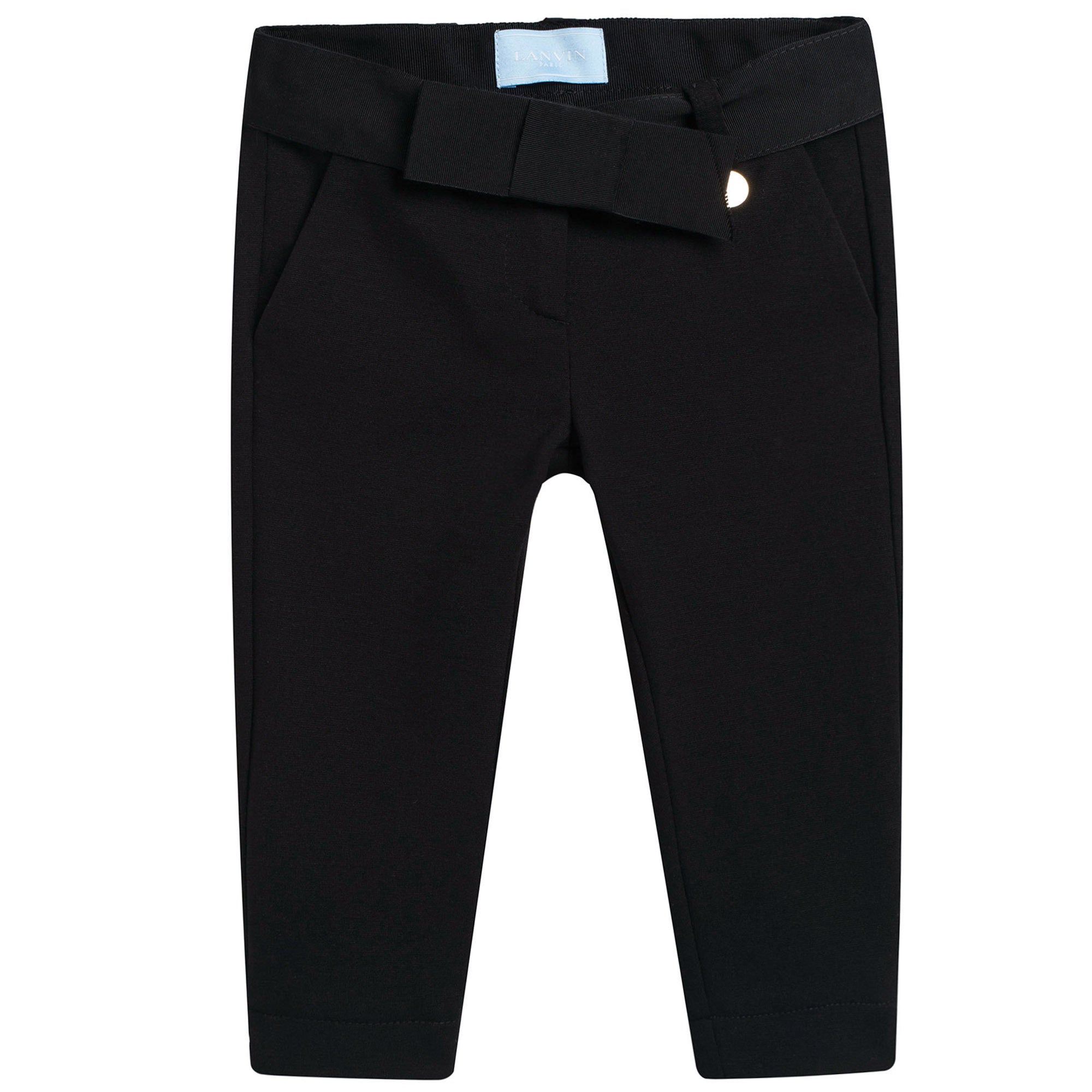 Girls Black Pants With Bow