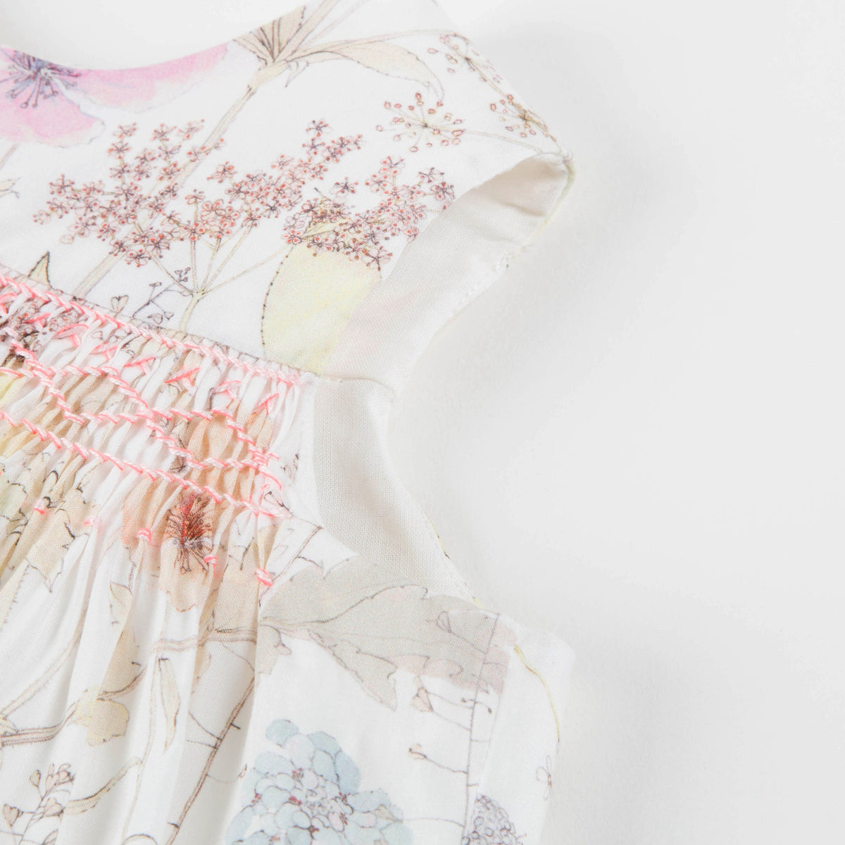 Robe blanche à fleurs de cerisier pour petite fille