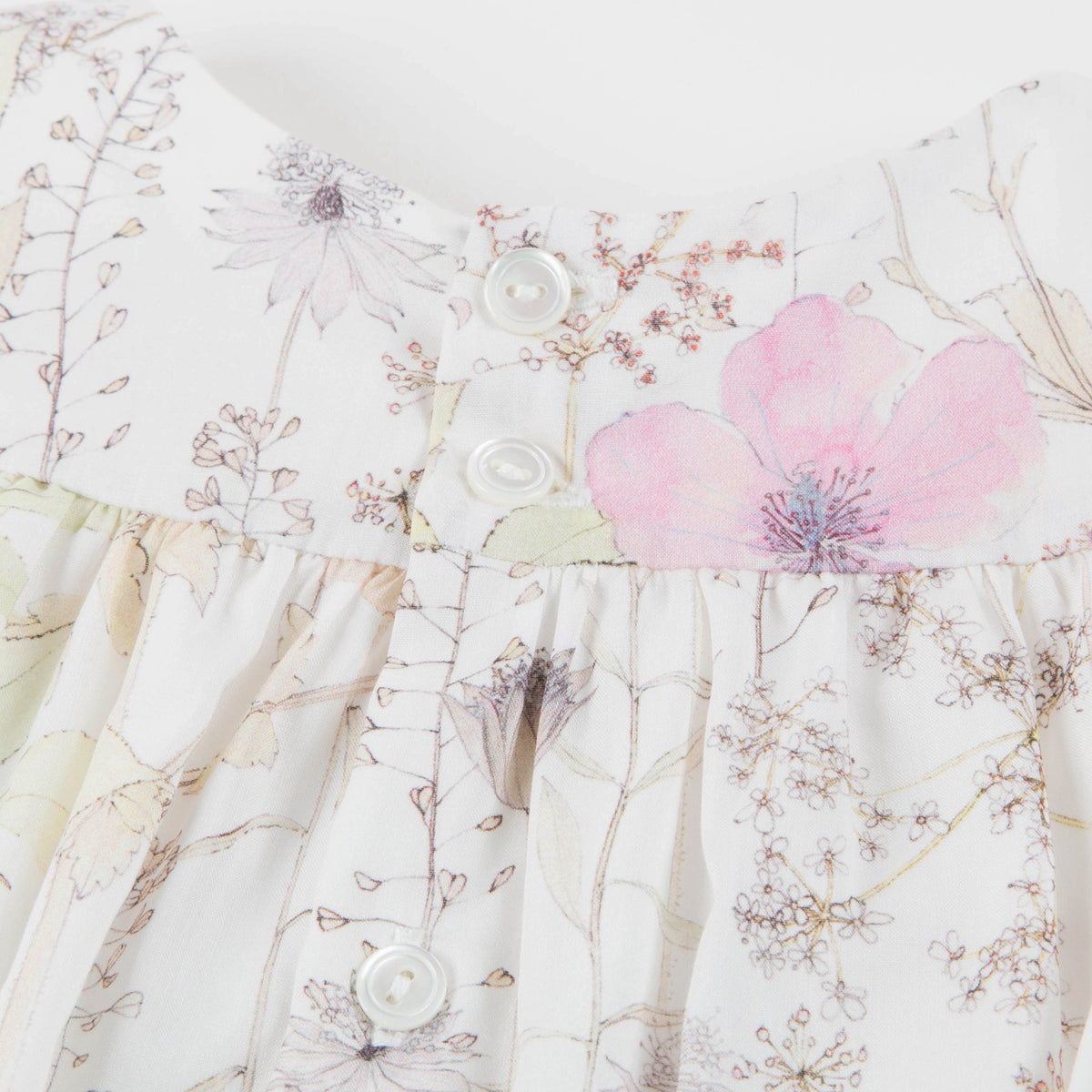 Robe blanche à fleurs de cerisier pour petite fille