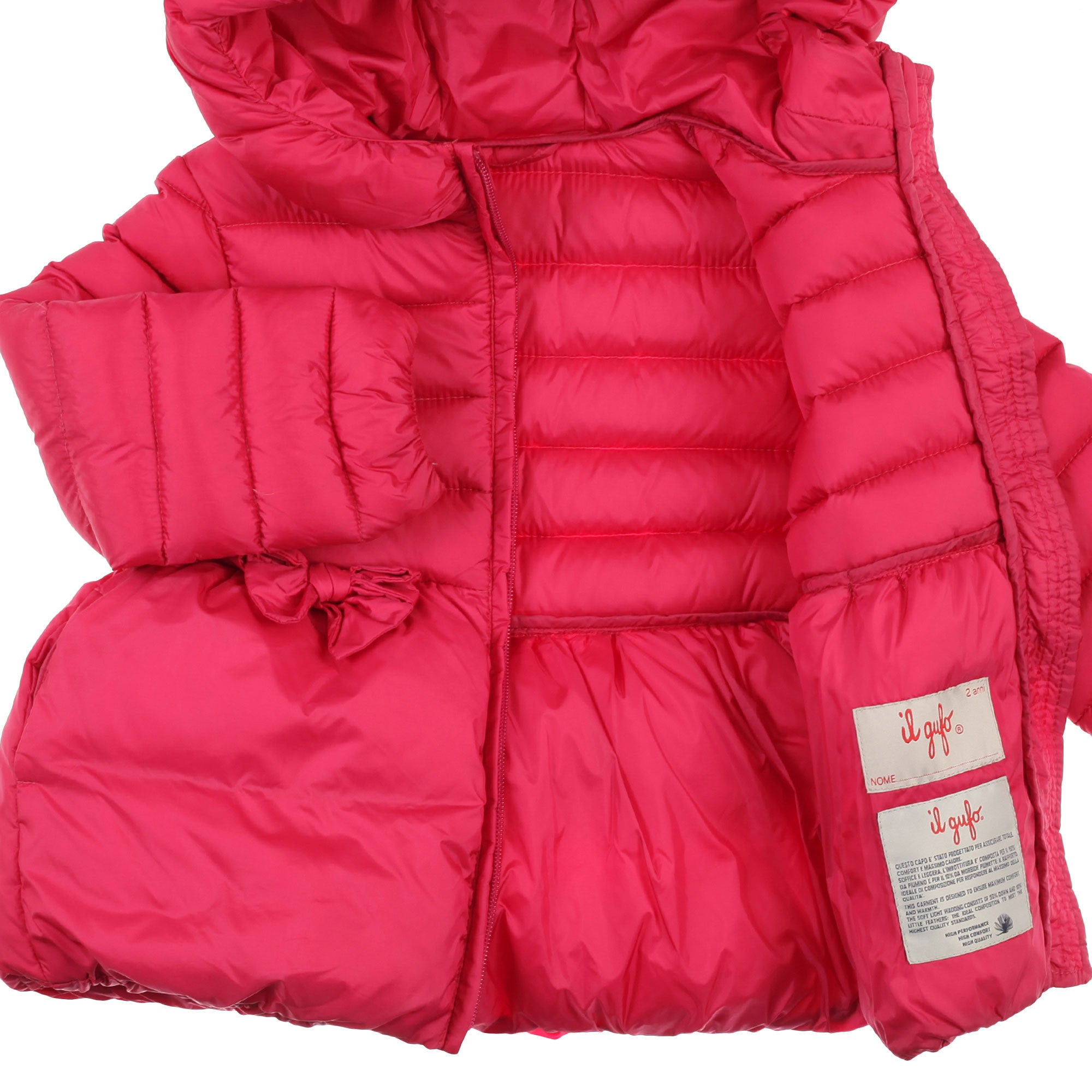 Baby Girls Orchid Pink Bow Trims Hooded Padded Down Jacket - CÉMAROSE | Children's Fashion Store - 3