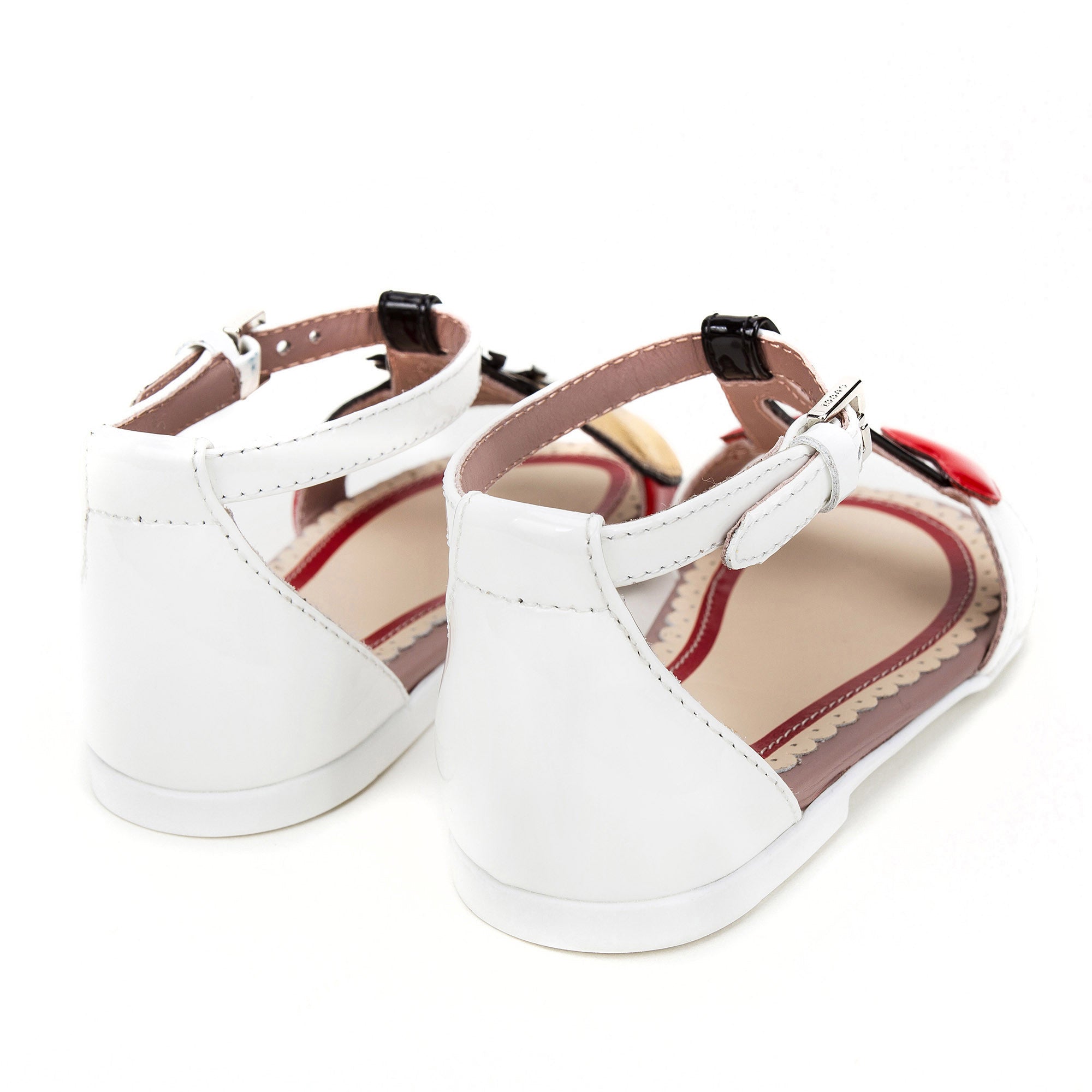 Girls White Patent Leather Sandals