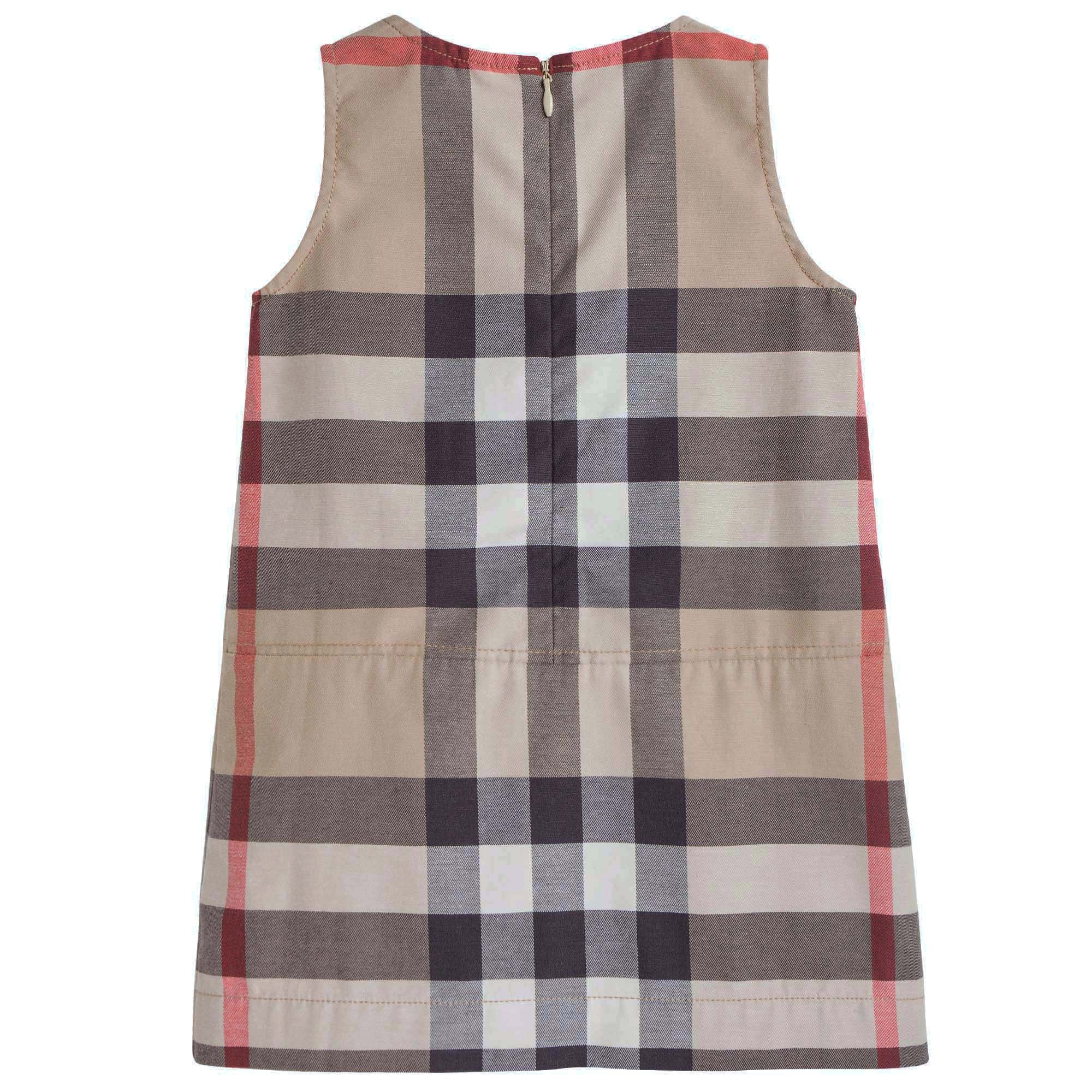 Baby Girls Beige New Classic Check Cotton Dress - CÉMAROSE | Children's Fashion Store - 2