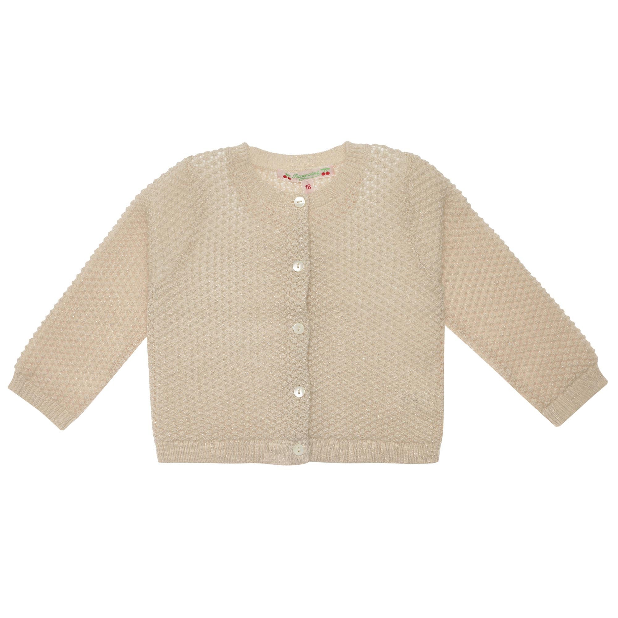 Baby Girls Beige Wool Hollow Cardigan - CÉMAROSE | Children's Fashion Store - 1