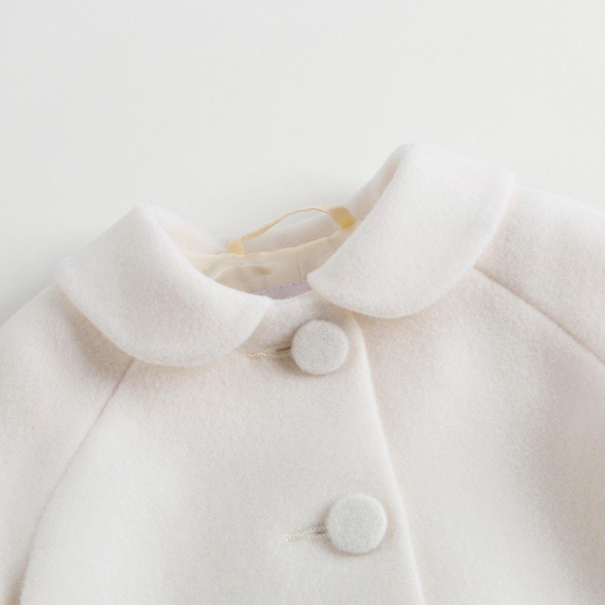 Girls Ivory Wool & Cashmere Coat