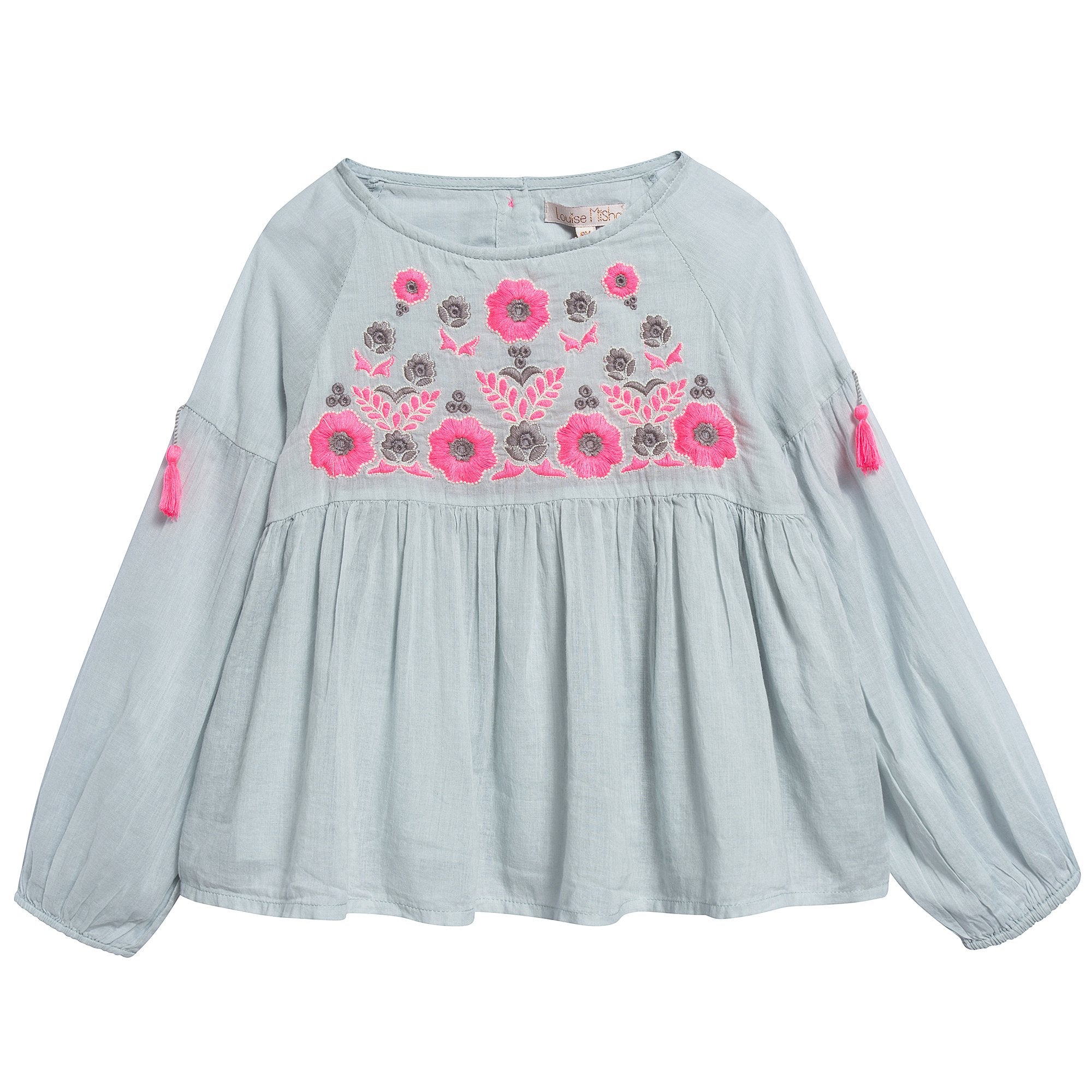 Girls Silver Blue"Sarah" Blouse