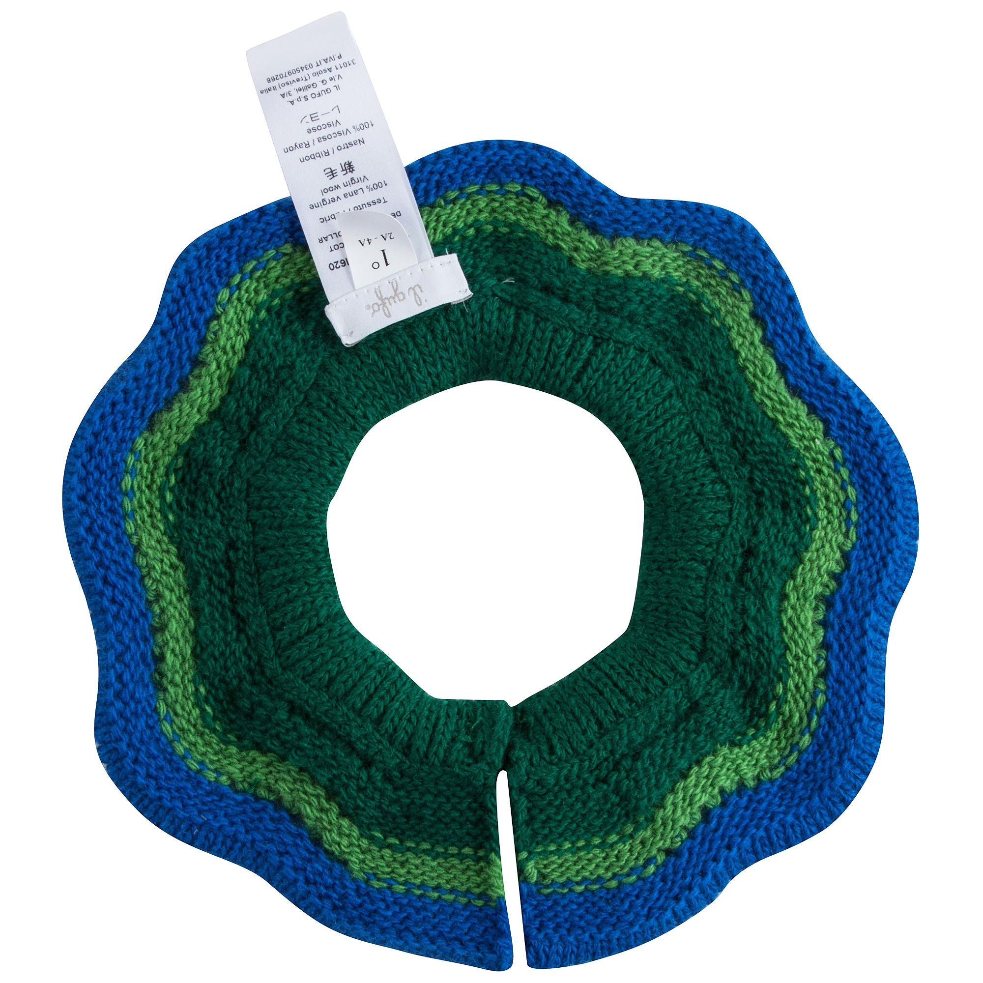 Girls Green & Blue Detachable Collar