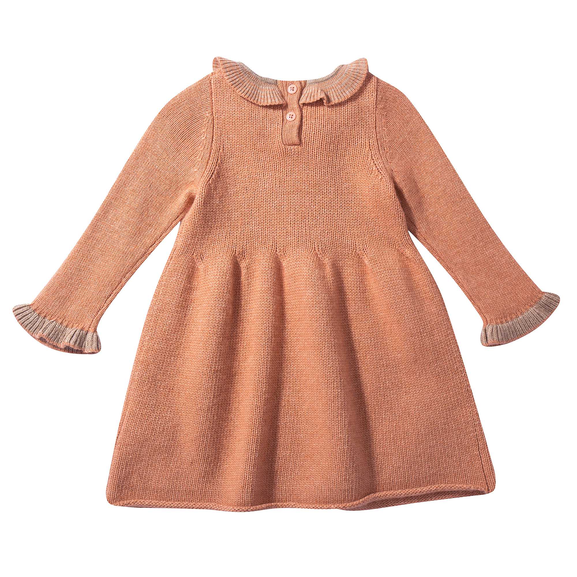 Baby Girls Light Orange Knitted Dress