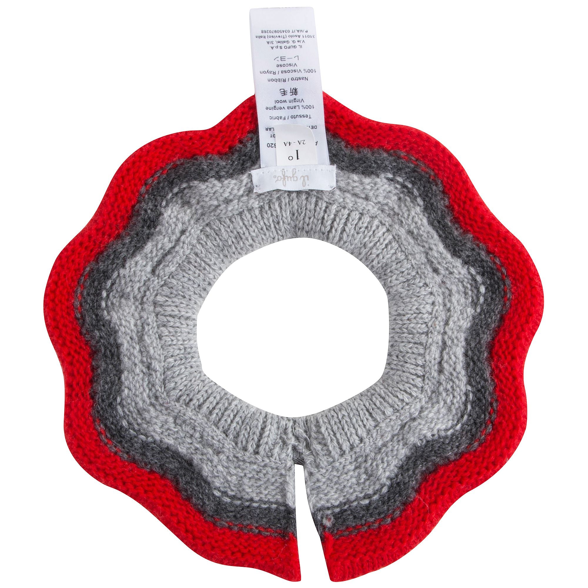 Girls Red & Grey Detachable Collar