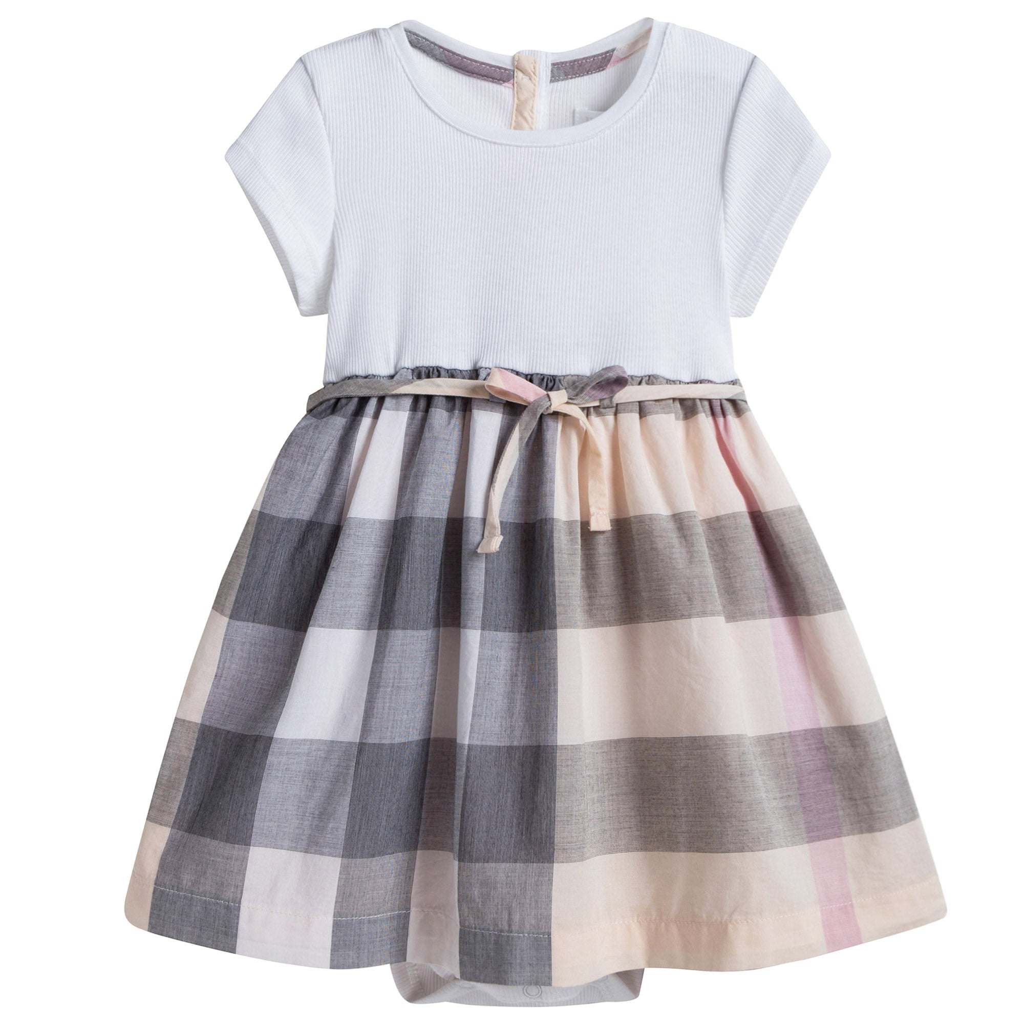 Baby Girls White Checked Dress