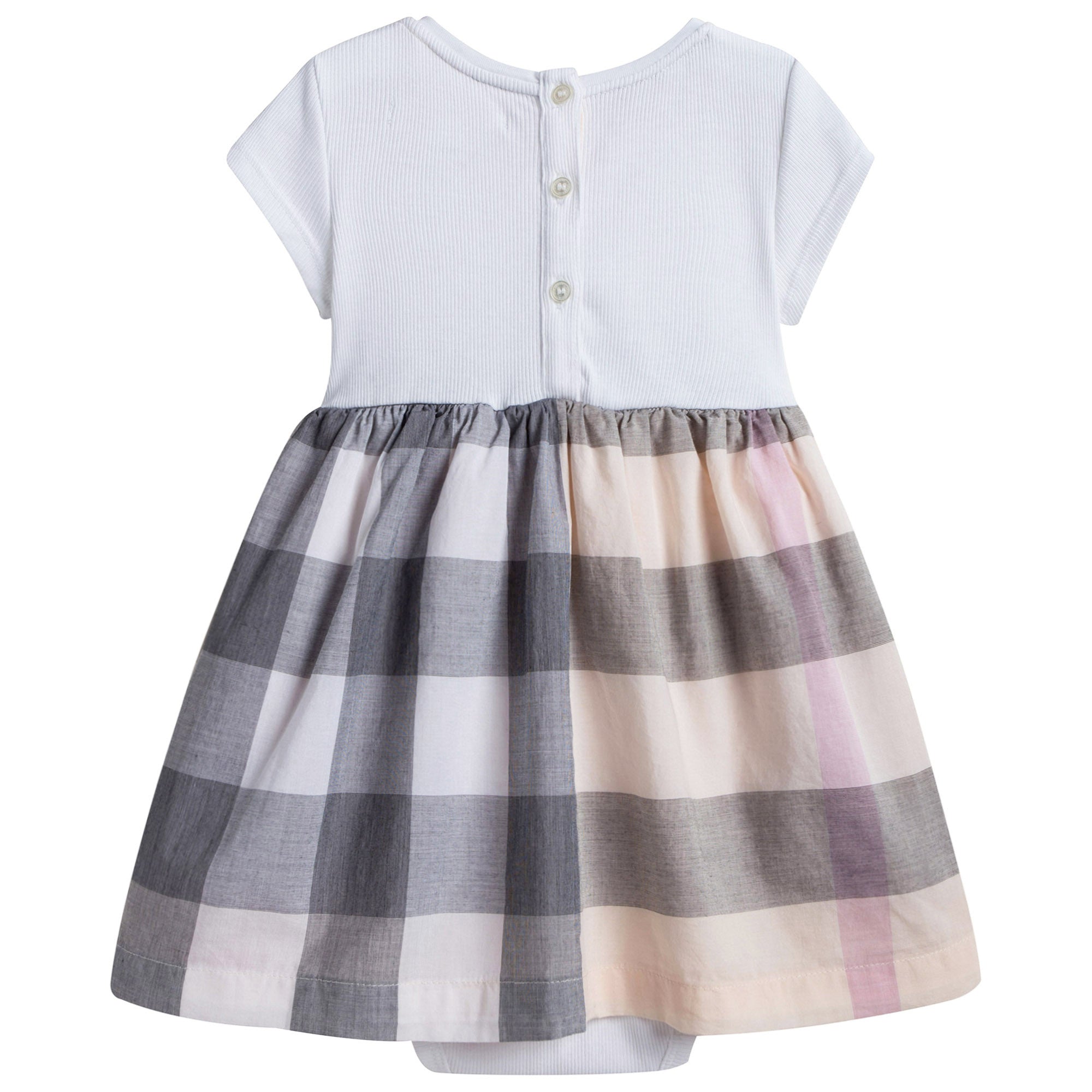 Baby Girls White Checked Dress