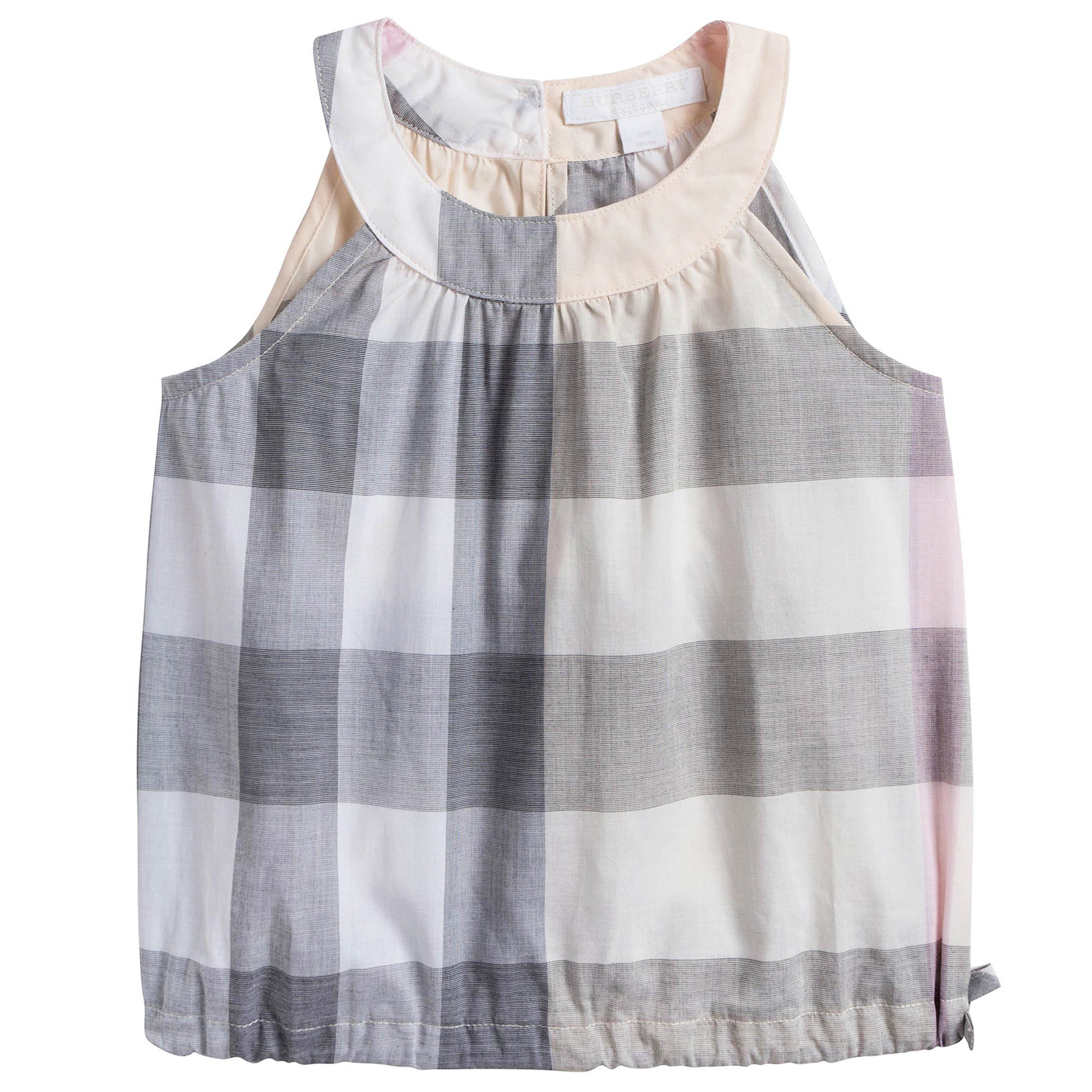 Baby Girls Apricot Check Sleeveless Top