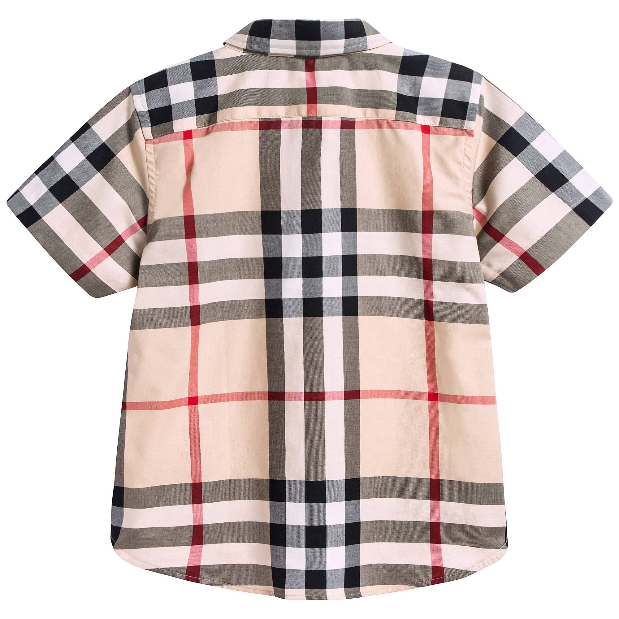 Girls Beige Check Polo Shirt
