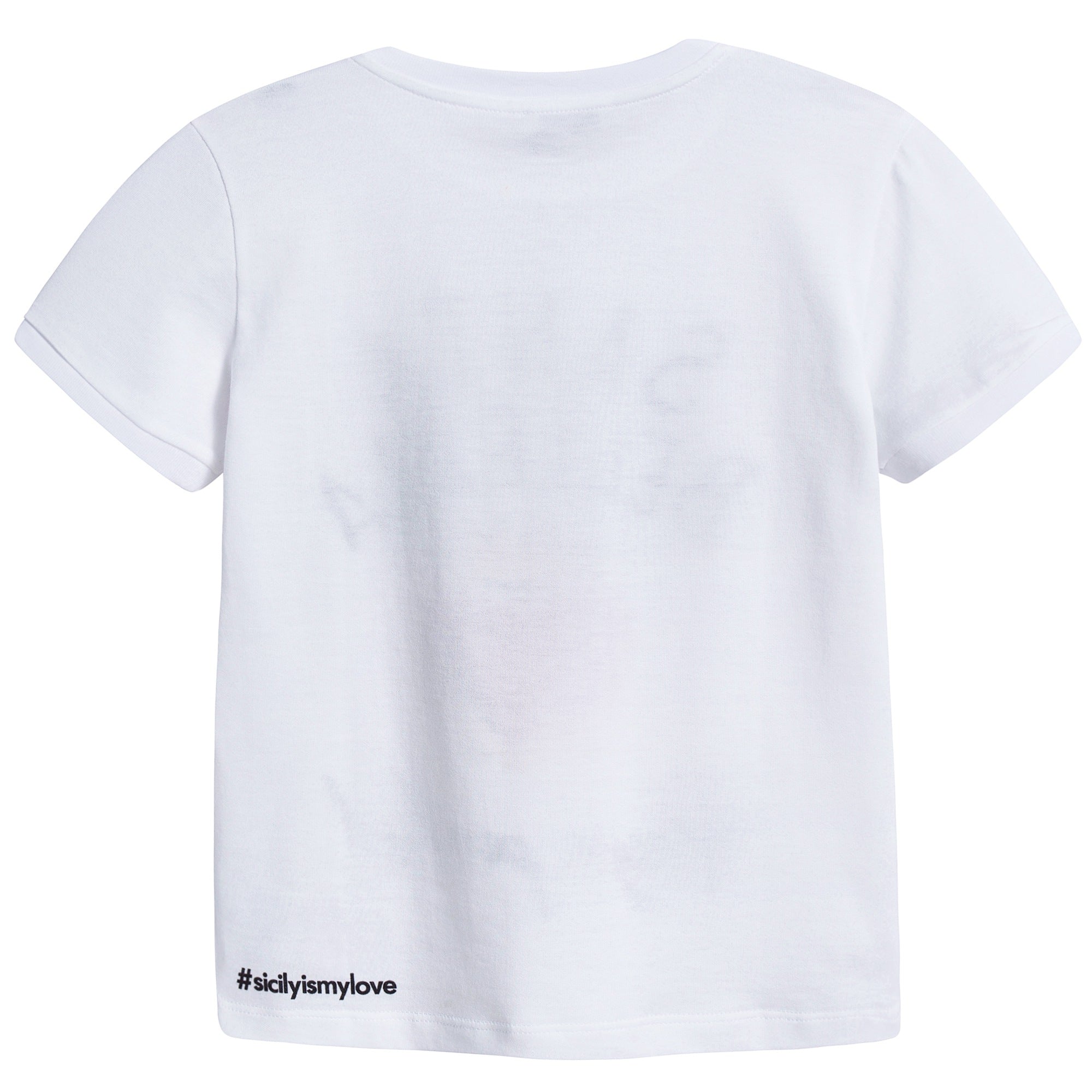 Girls White "Santa Bellezza" Cotton T-shirt