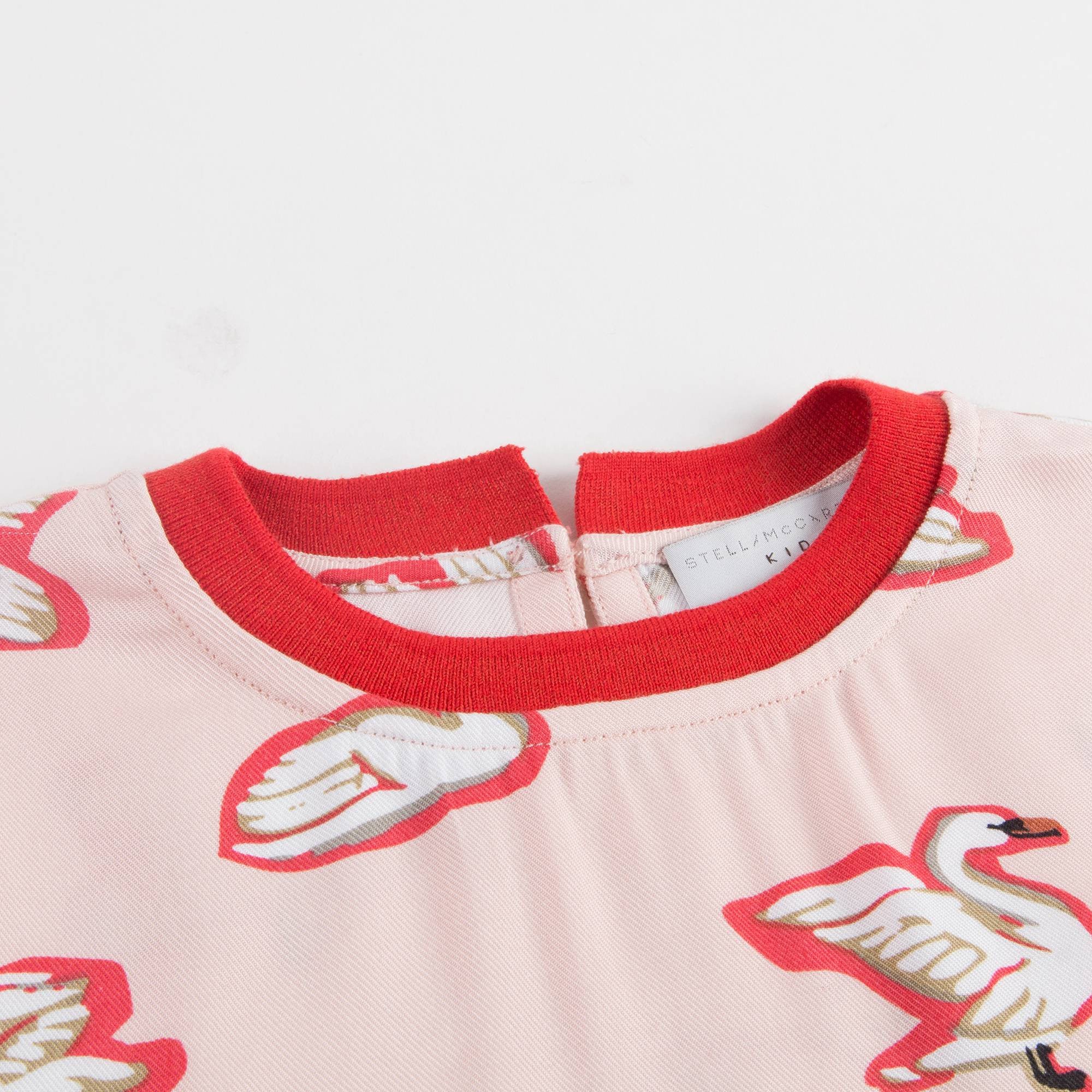 Girls Pink Fleur Swan Printed Top