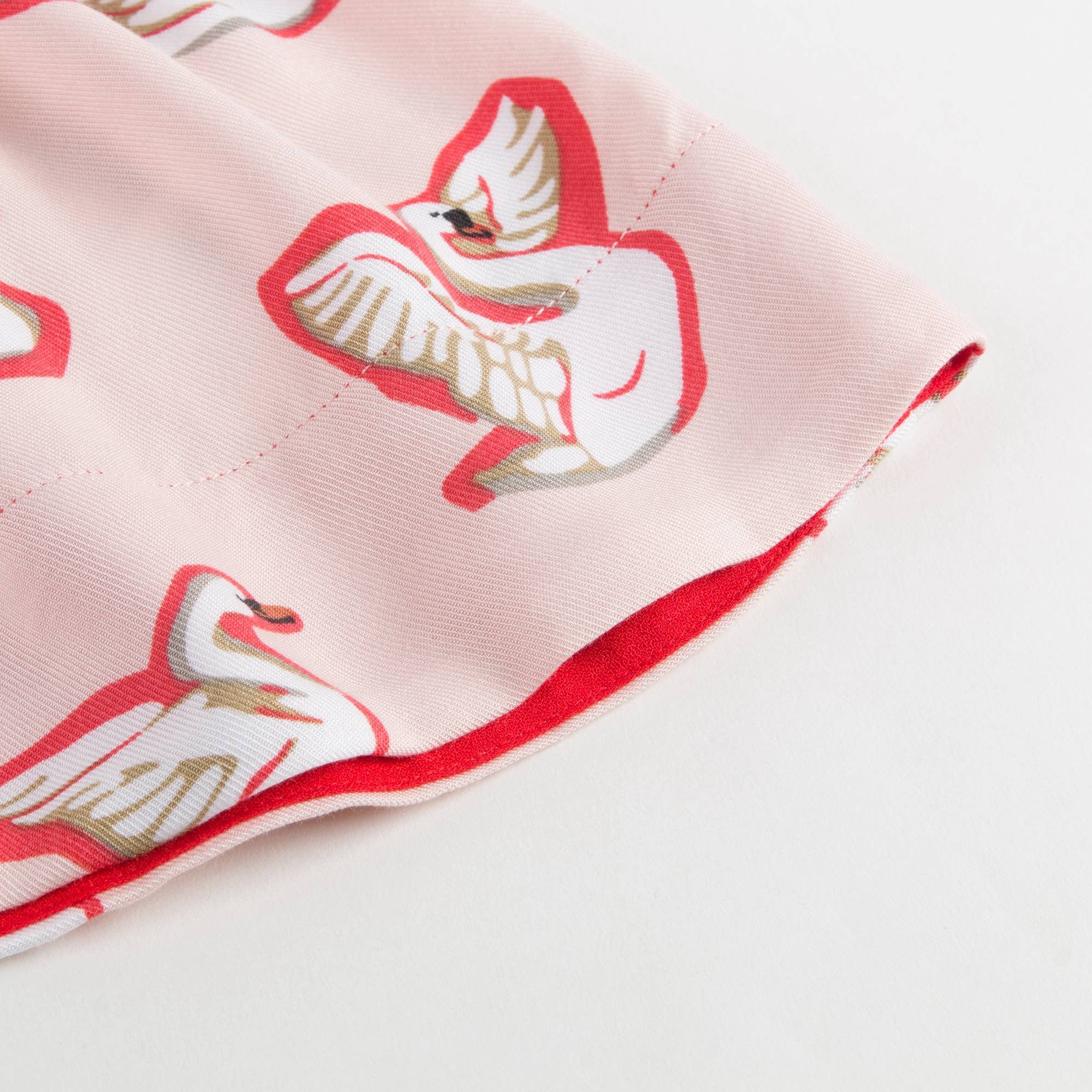 Baby Girls Pink Fleur Swan Printed Dress