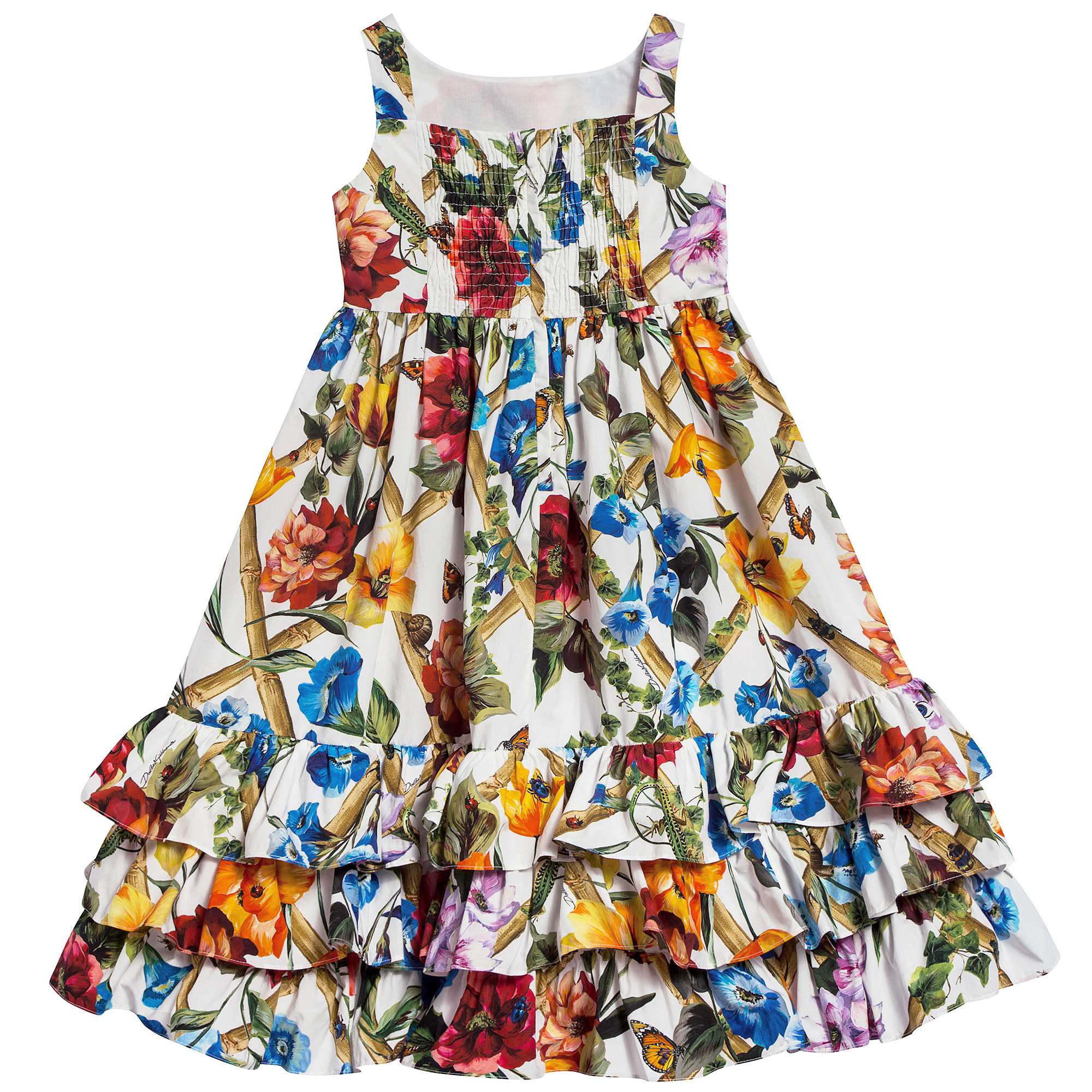 Girls Climbing Flowers Cotton Dress