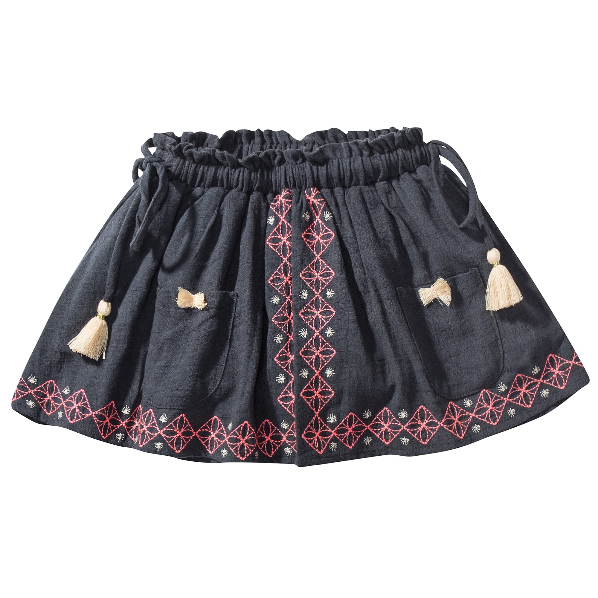 Girls Blue "Chechouan" Cotton Skirt